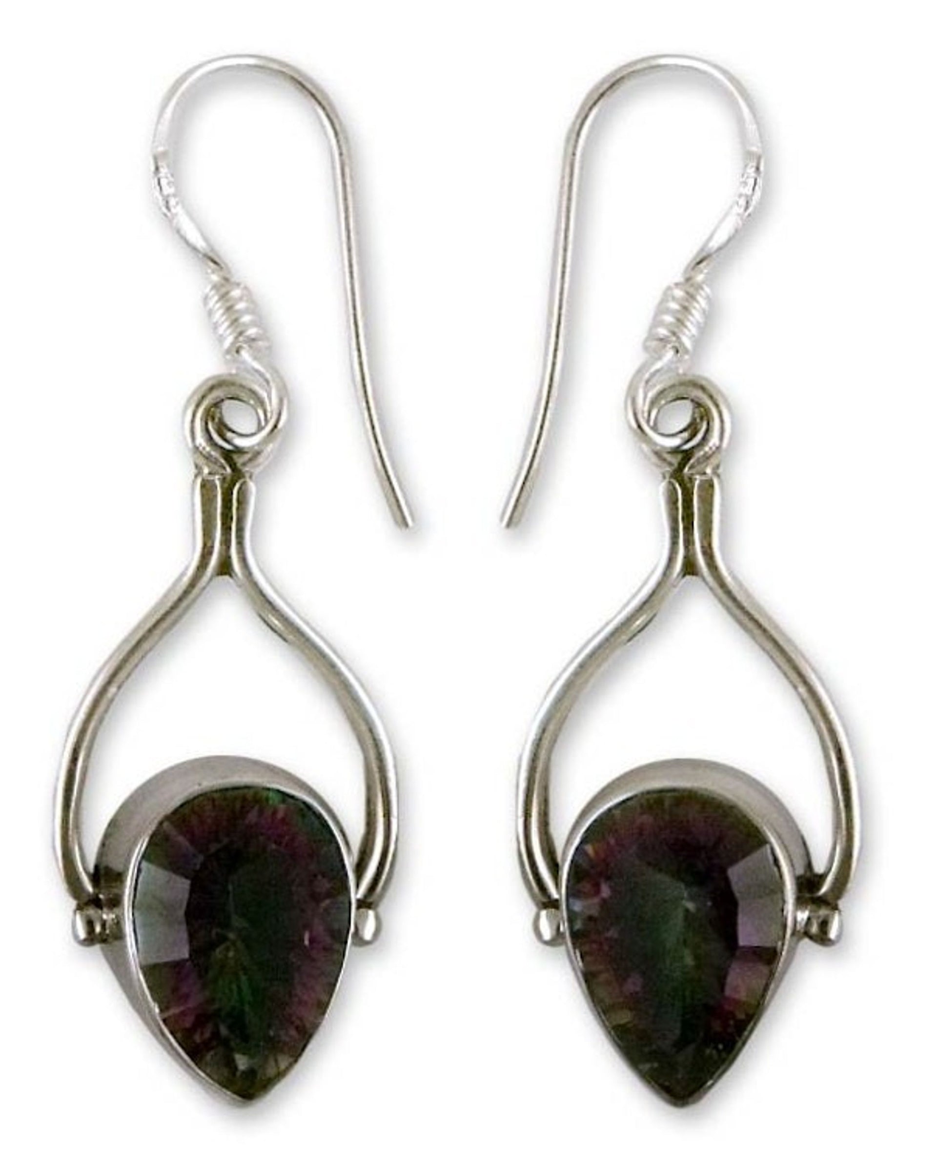 Sterling silver dangle earrings 'Mystic Rainbow'