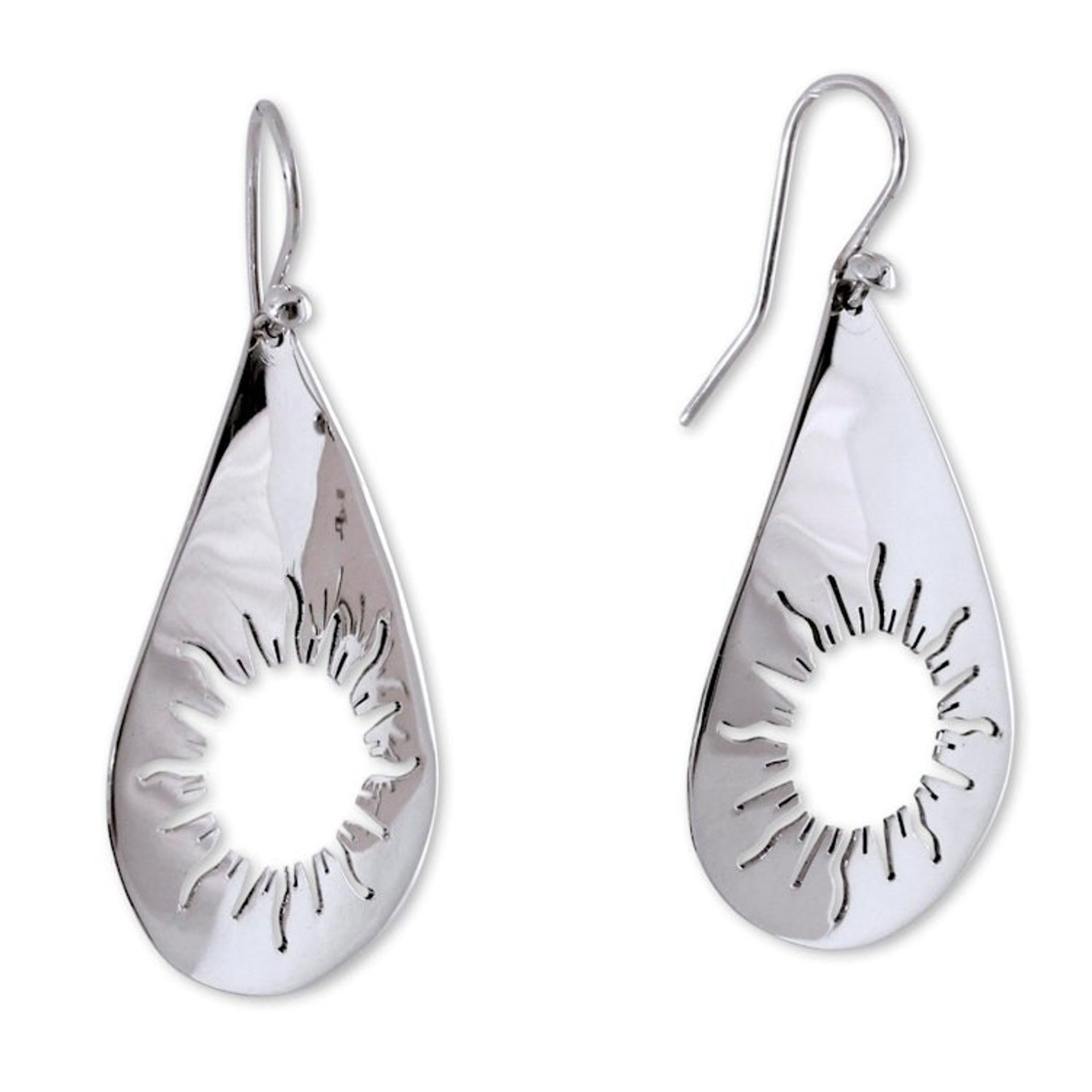 Unique Sunshine Sterling Silver Dangle Earrings 'Sun Drops'
