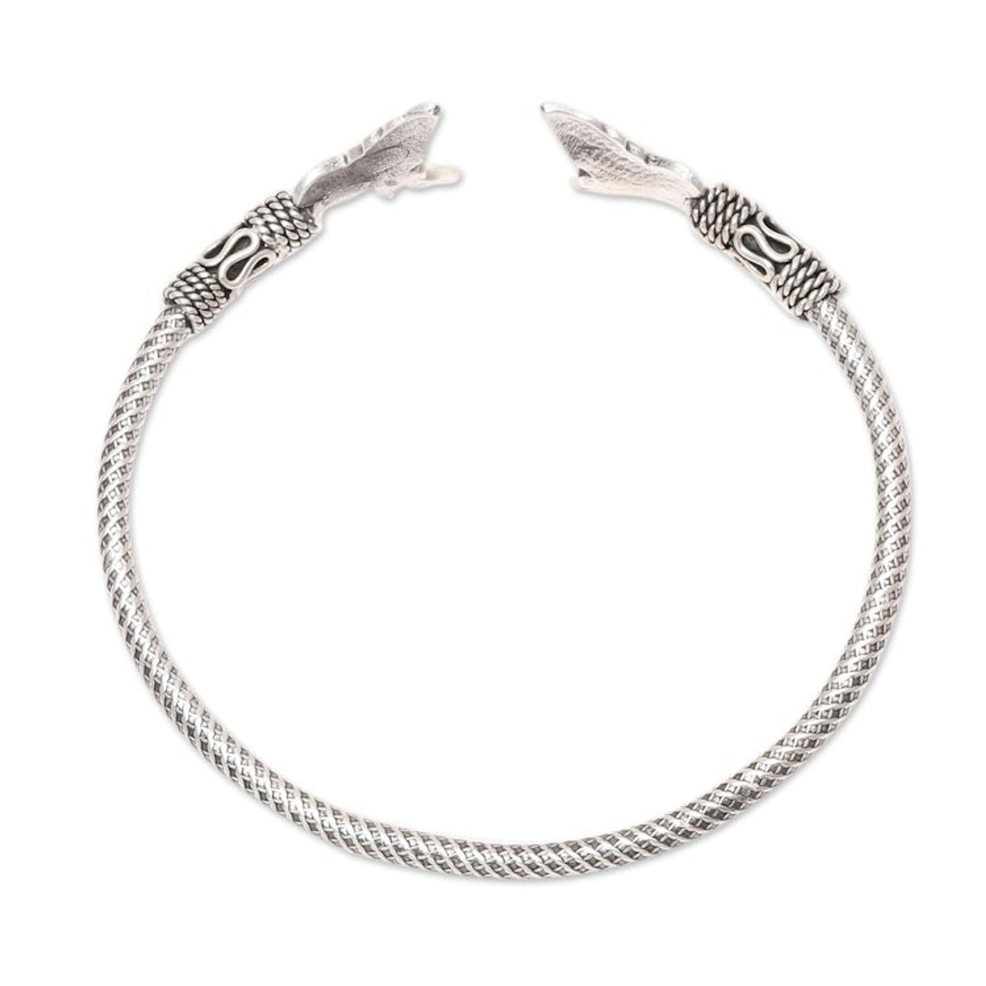 Sterling Silver Butterfly Cuff Bracelet from India 'Butterfly Fantasy'