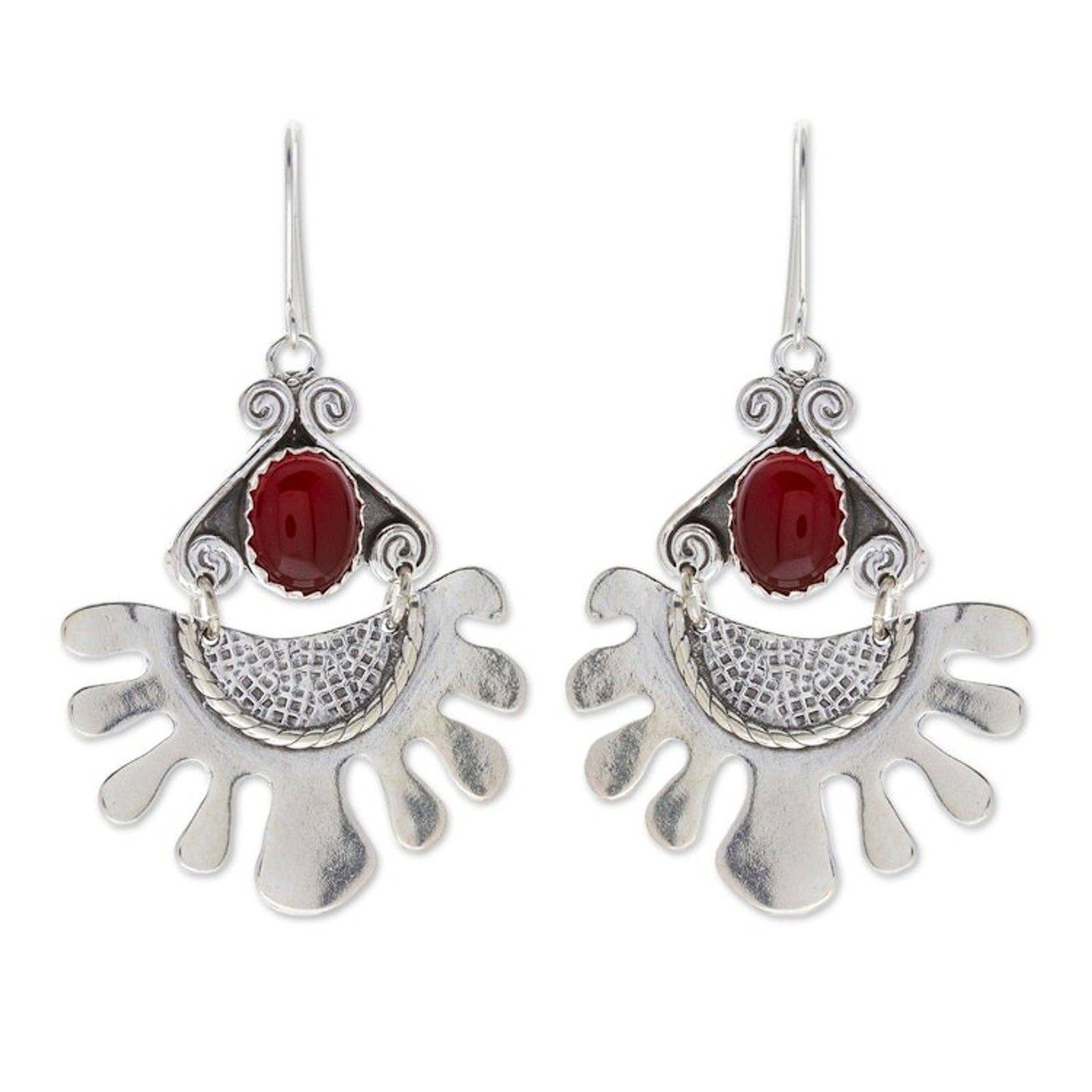 Carnelian dangle earrings 'One Planet'