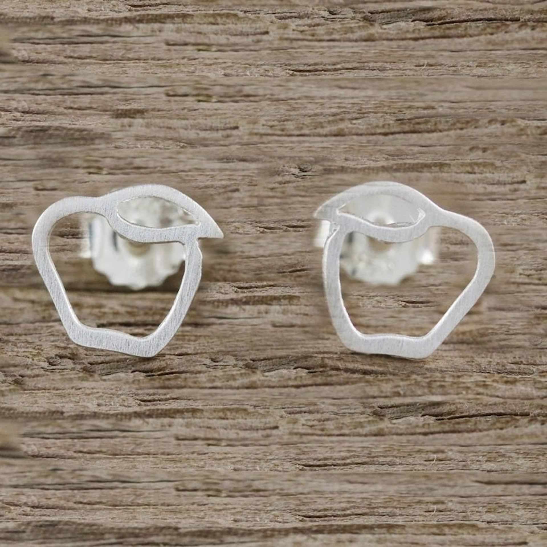 Sterling Silver Apple Stud Earrings from Thailand 'Apples'