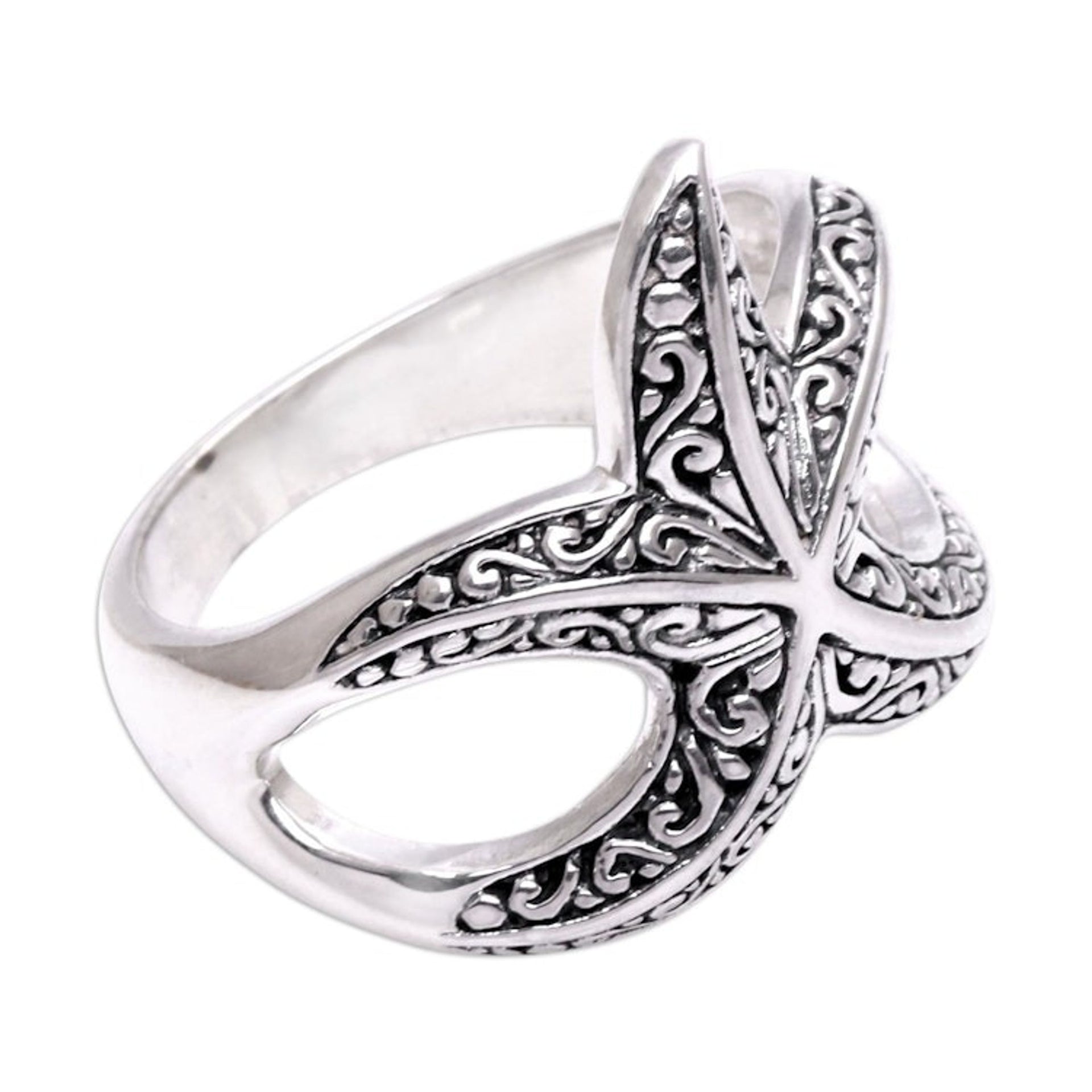 Sterling Silver Starfish Cocktail Ring from Bali 'Bali Starfish'