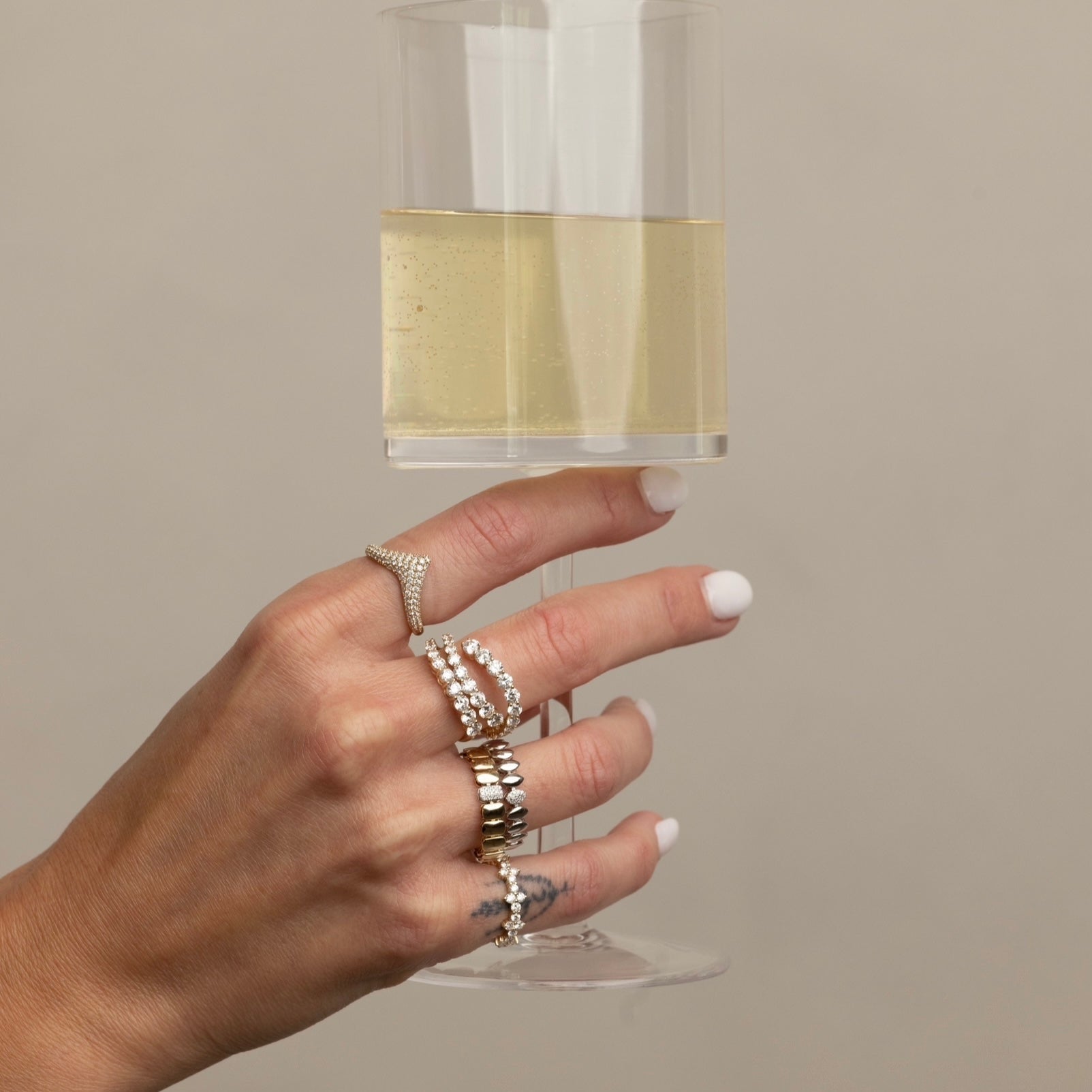Gold Diamond Marquise Pave Ring
