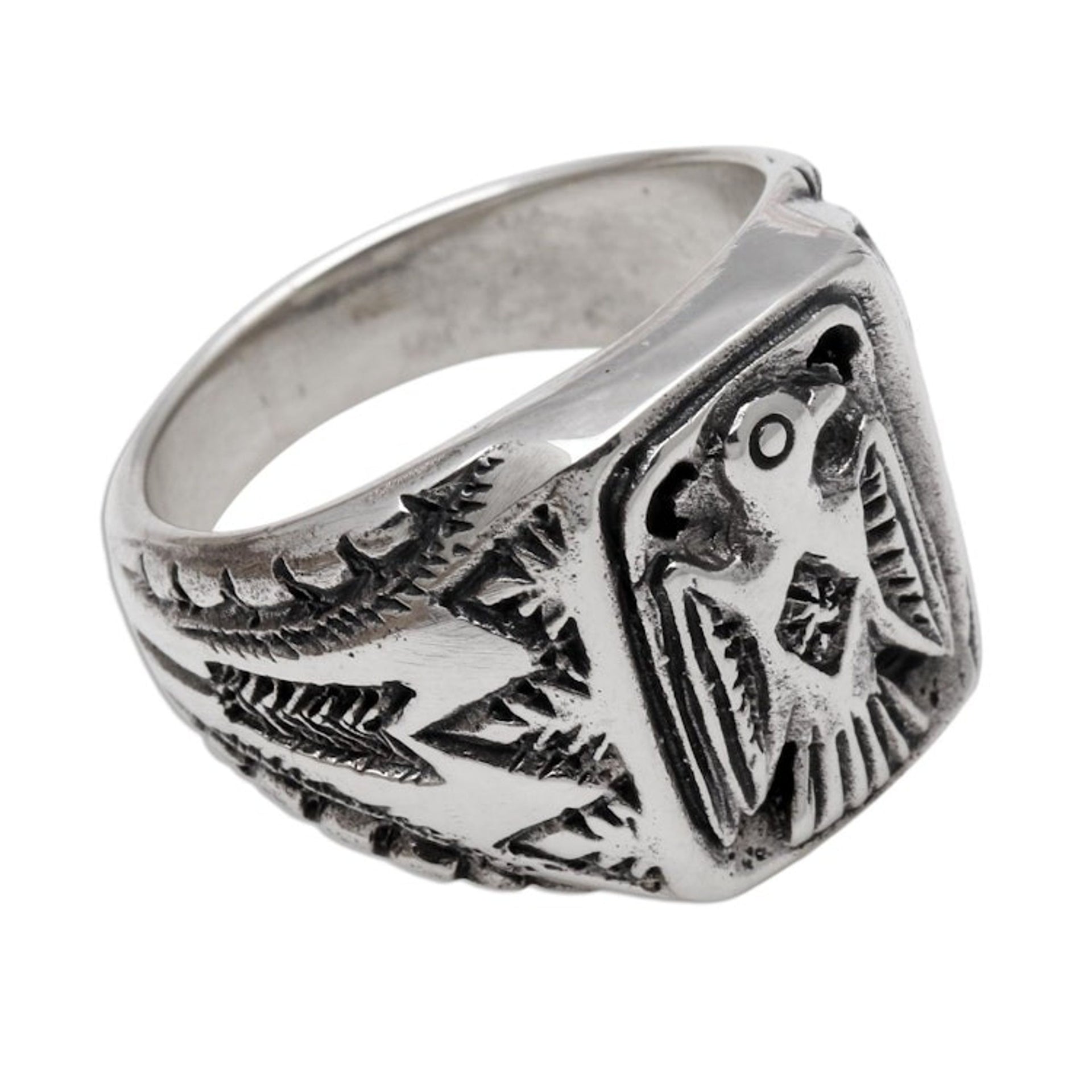 Sterling Silver Eagle Signet Ring Crafted in Bali 'Ancient Eagle'