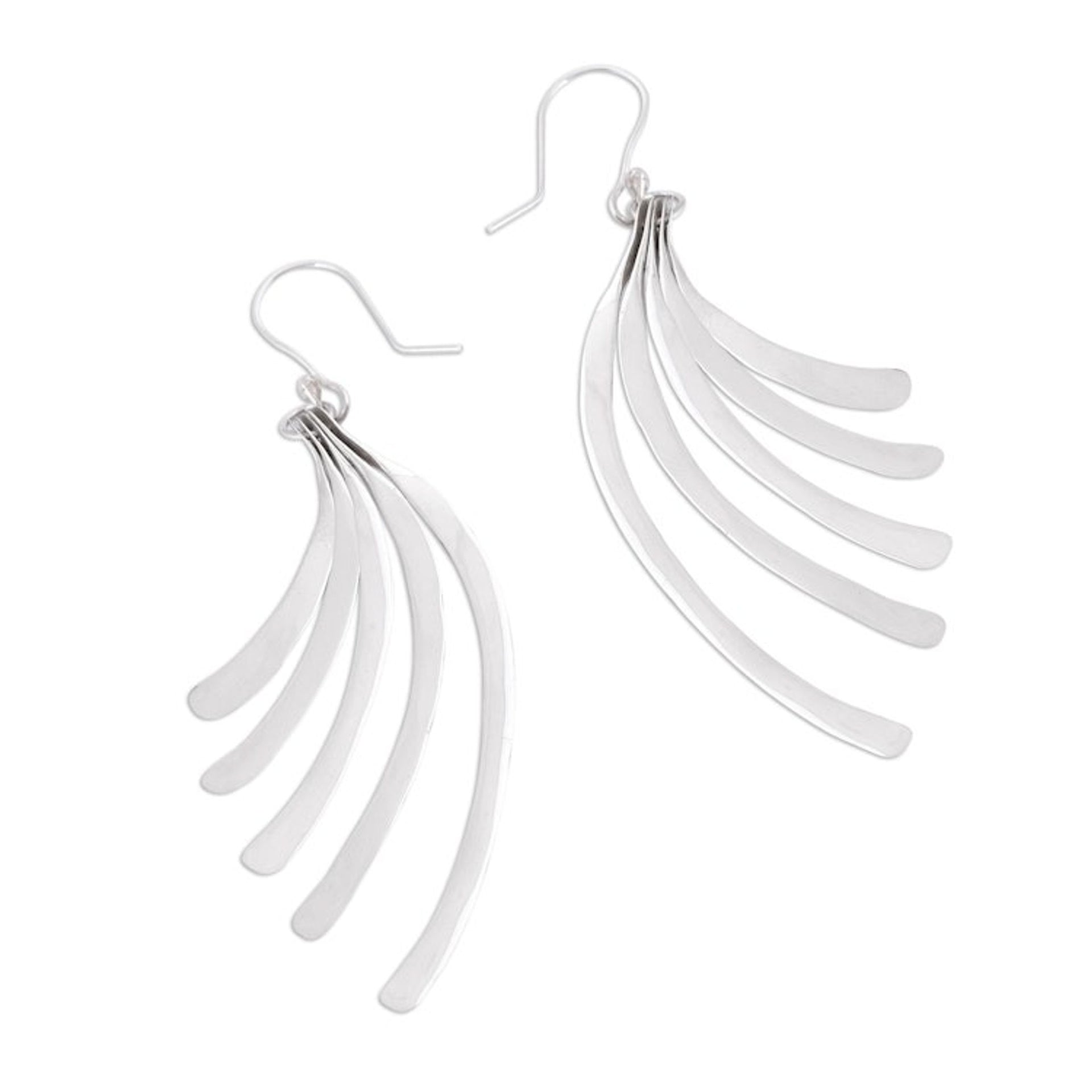 Artisan Crafted Sterling Silver Dangle Earrings from Mexico 'Illusory Cascade'