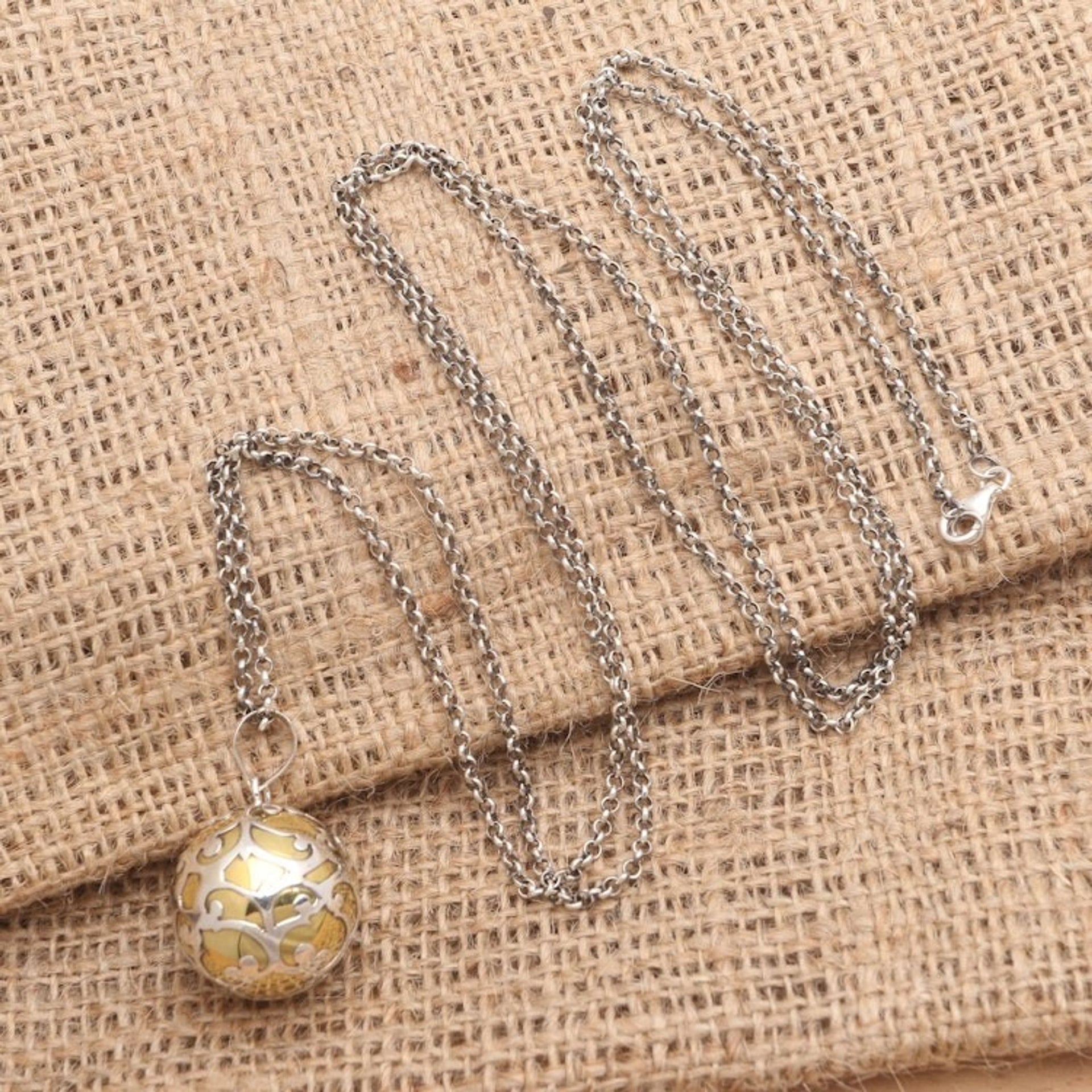 Bali Harmony Ball Necklace Handcrafted of Sterling Silver 'Becoming'