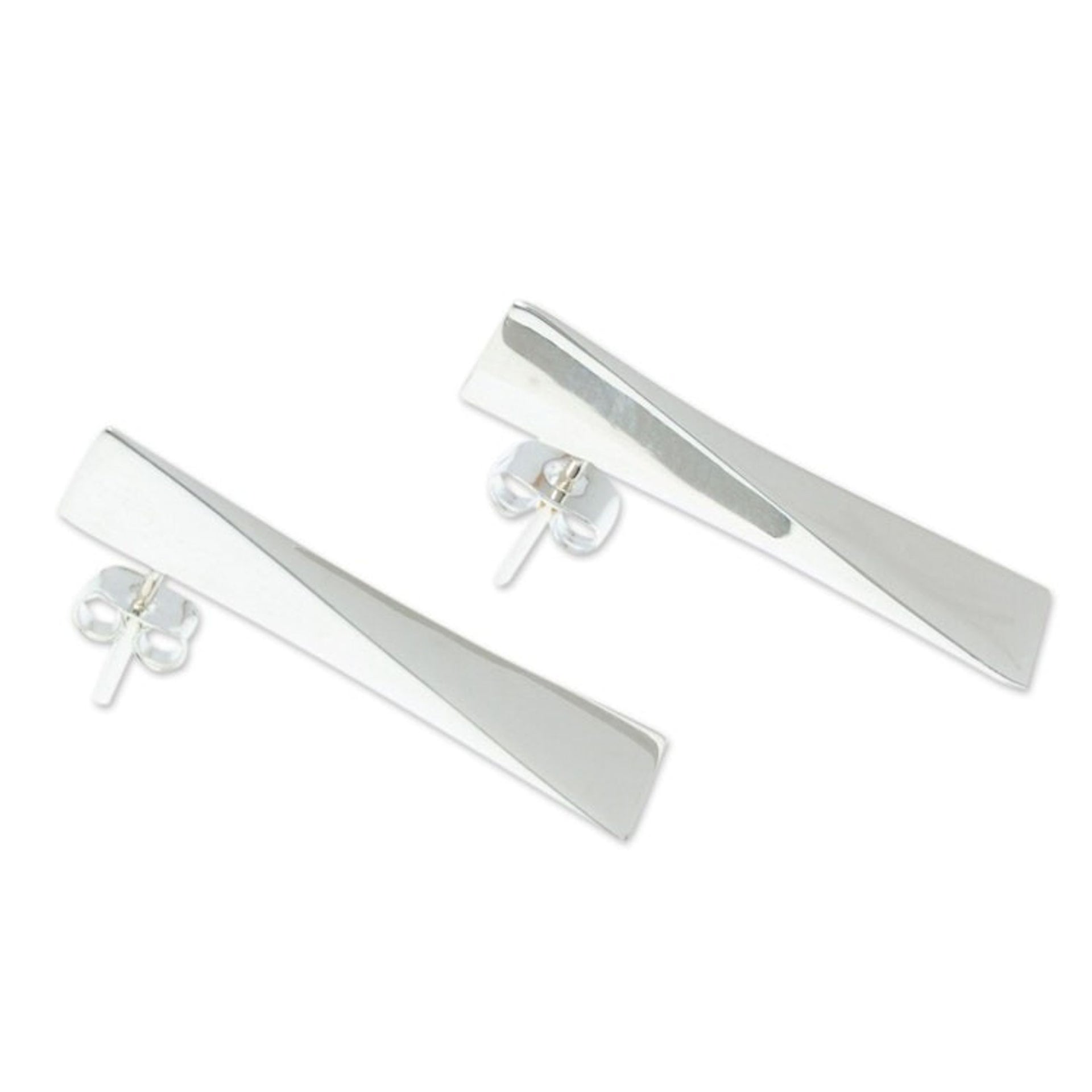 Helix Inspired 950 Silver Studded Earrings from Taxco 'Alpha'