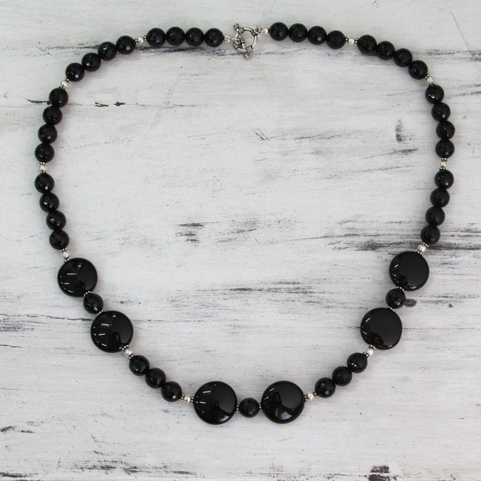 Modern Black Onyx Necklace 'Midnight Muse'