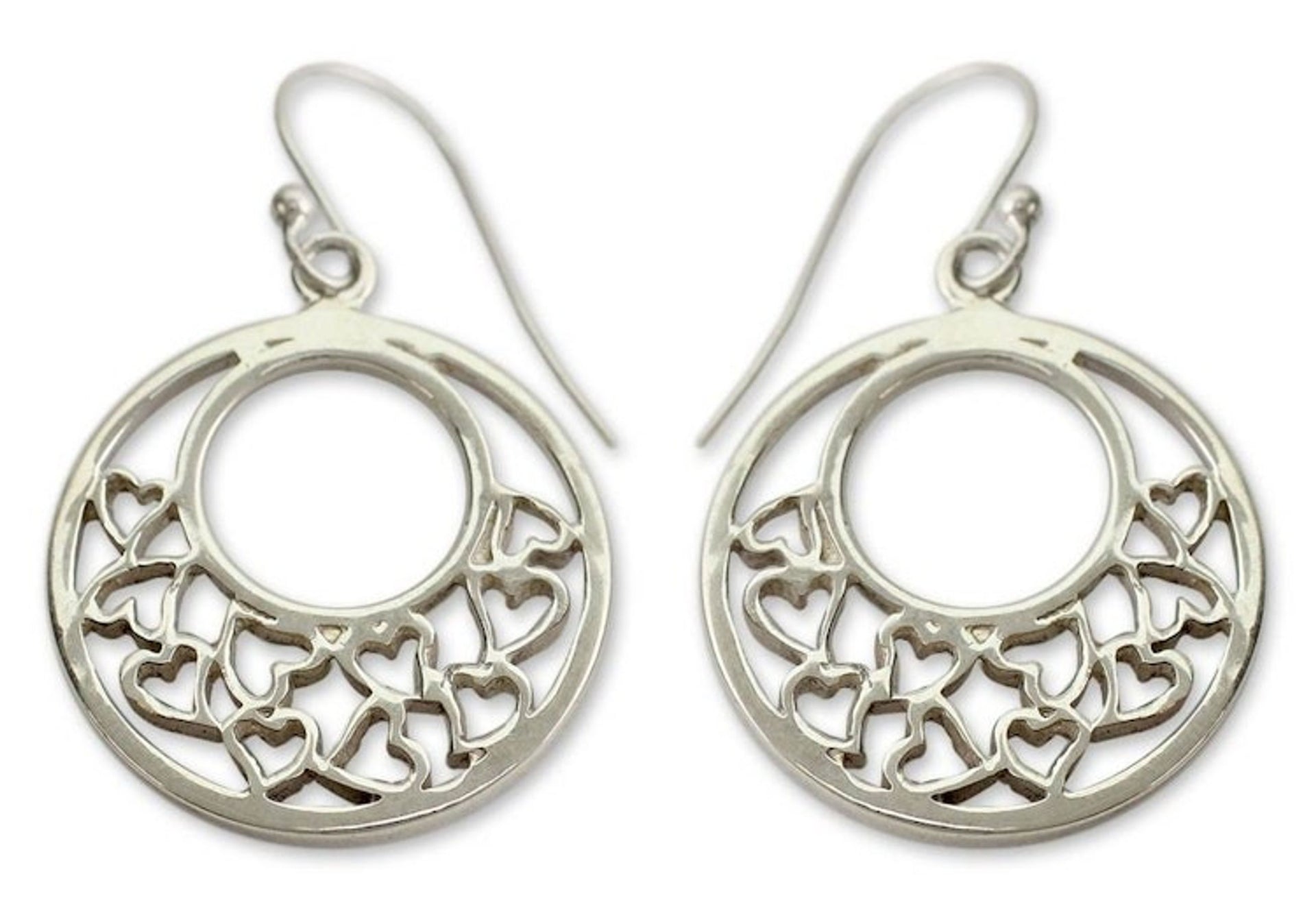 Sterling silver heart earrings 'Joyous Love'