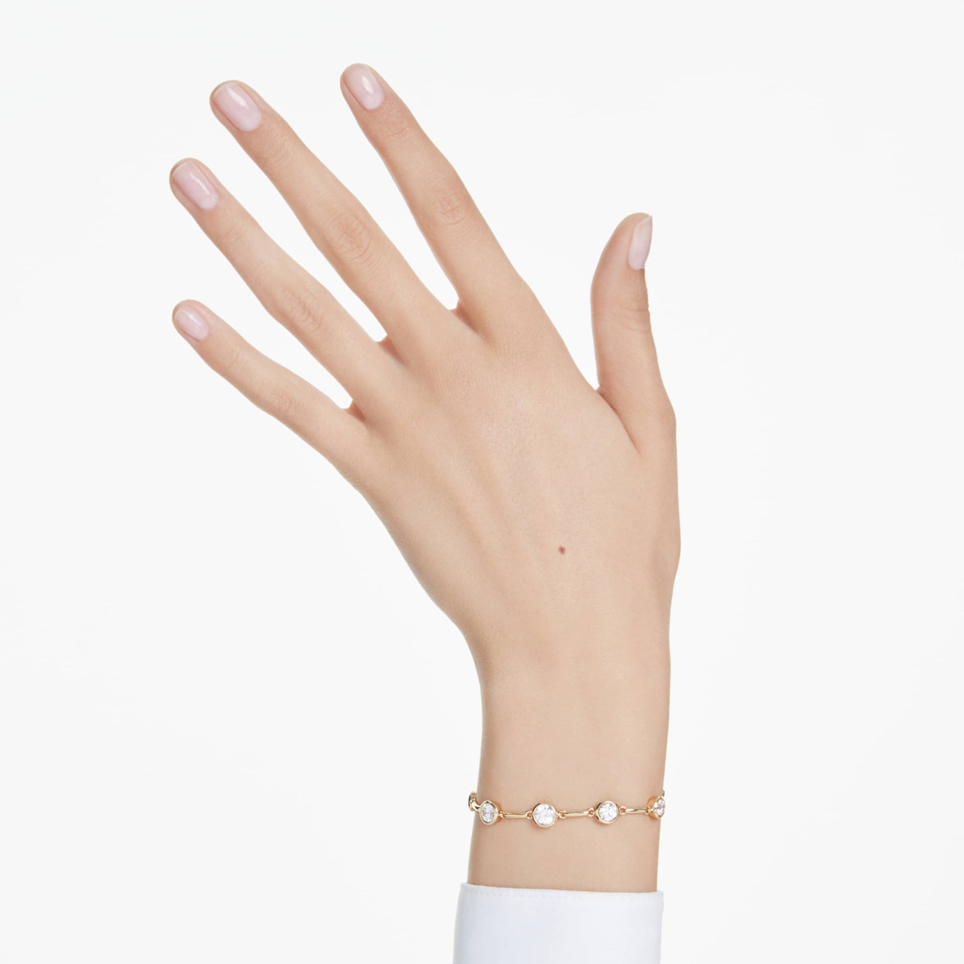 IMBER BRACELET MIXED ROUND CUTS WHITE GOLD TONE PLATED