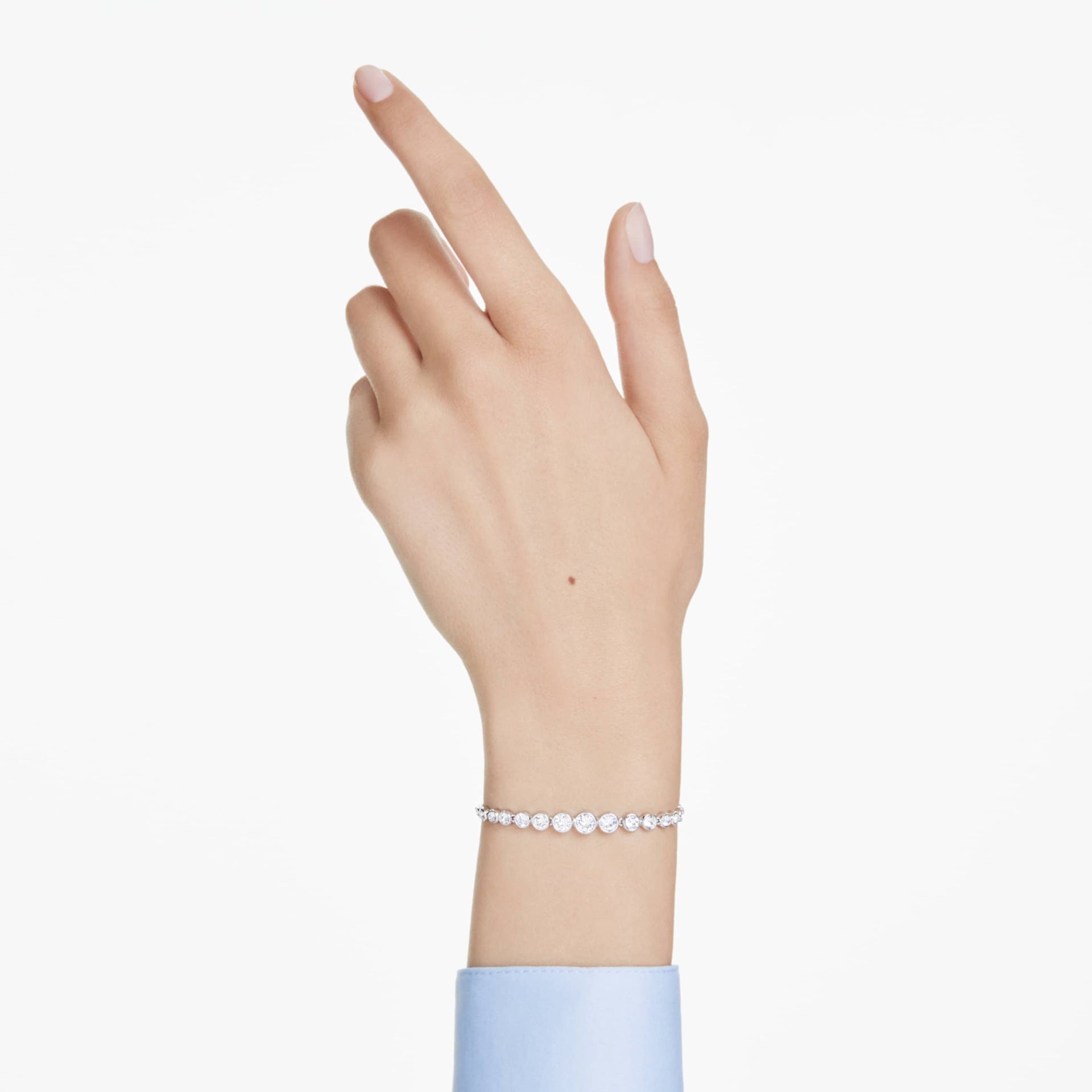 IMBER BRACELET MIXED ROUND CUTS WHITE RHODIUM PLATED