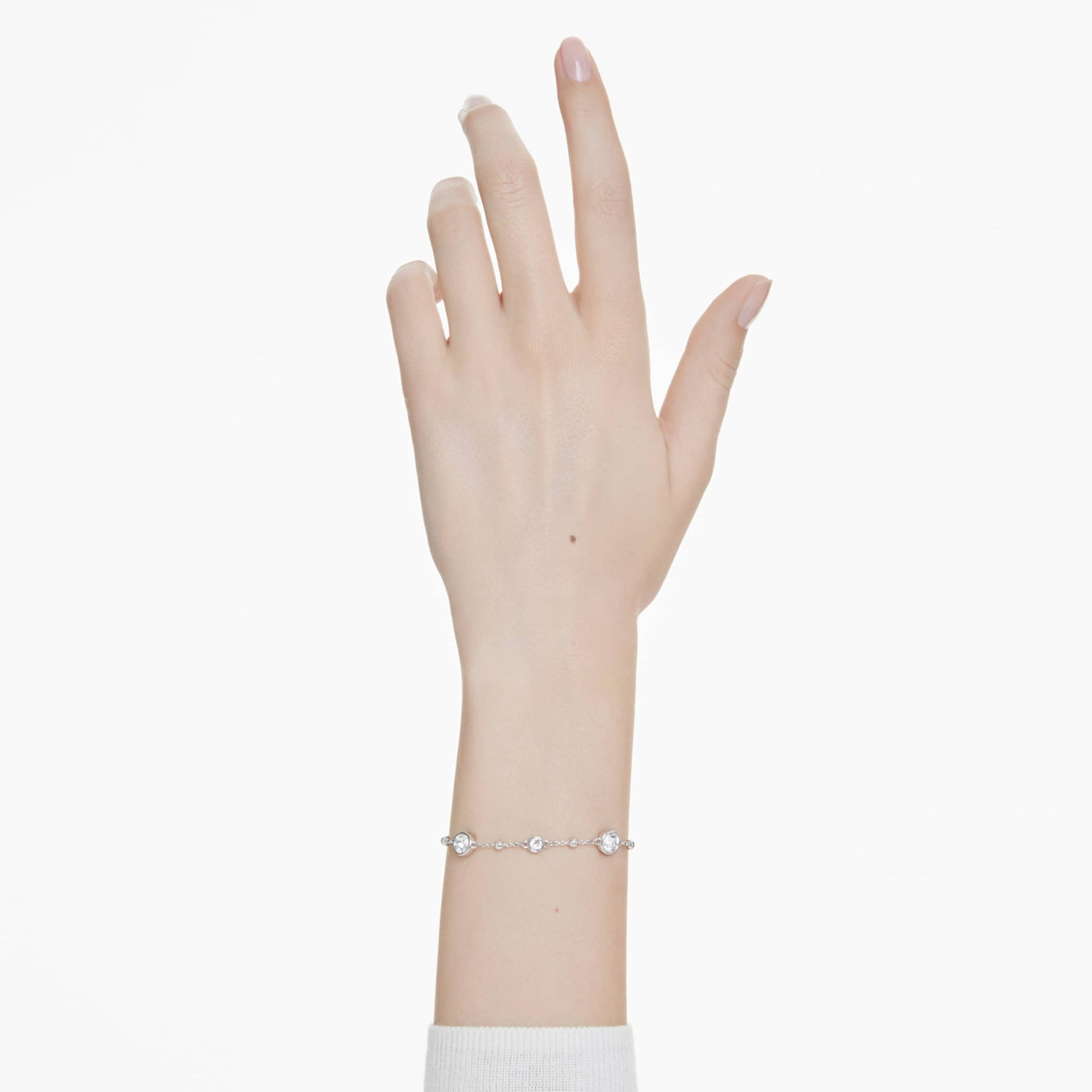 IMBER BRACELET ROUND CUT WHITE RHODIUM PLATED