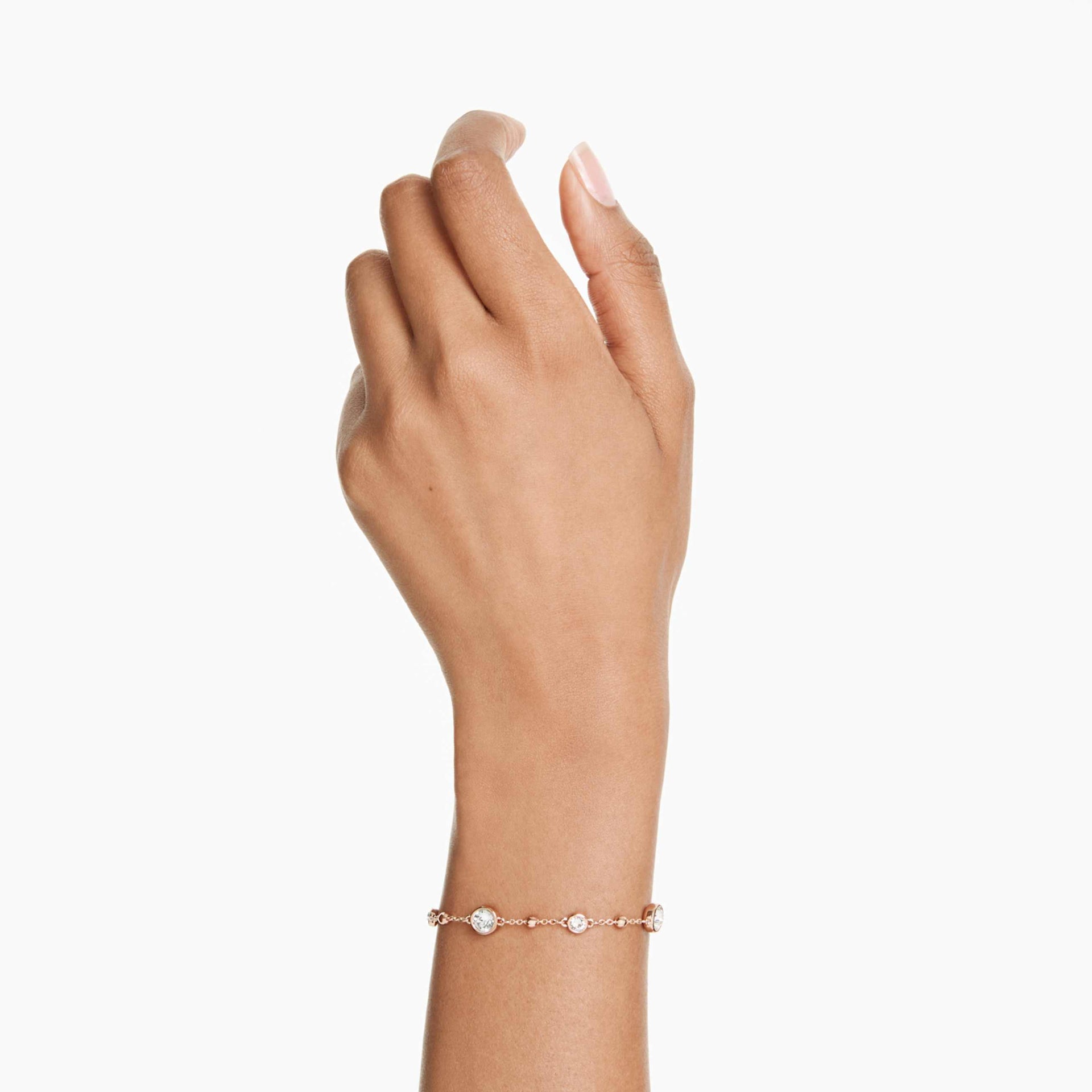 IMBER BRACELET ROUND CUT WHITE ROSE GOLD TONE PLATED