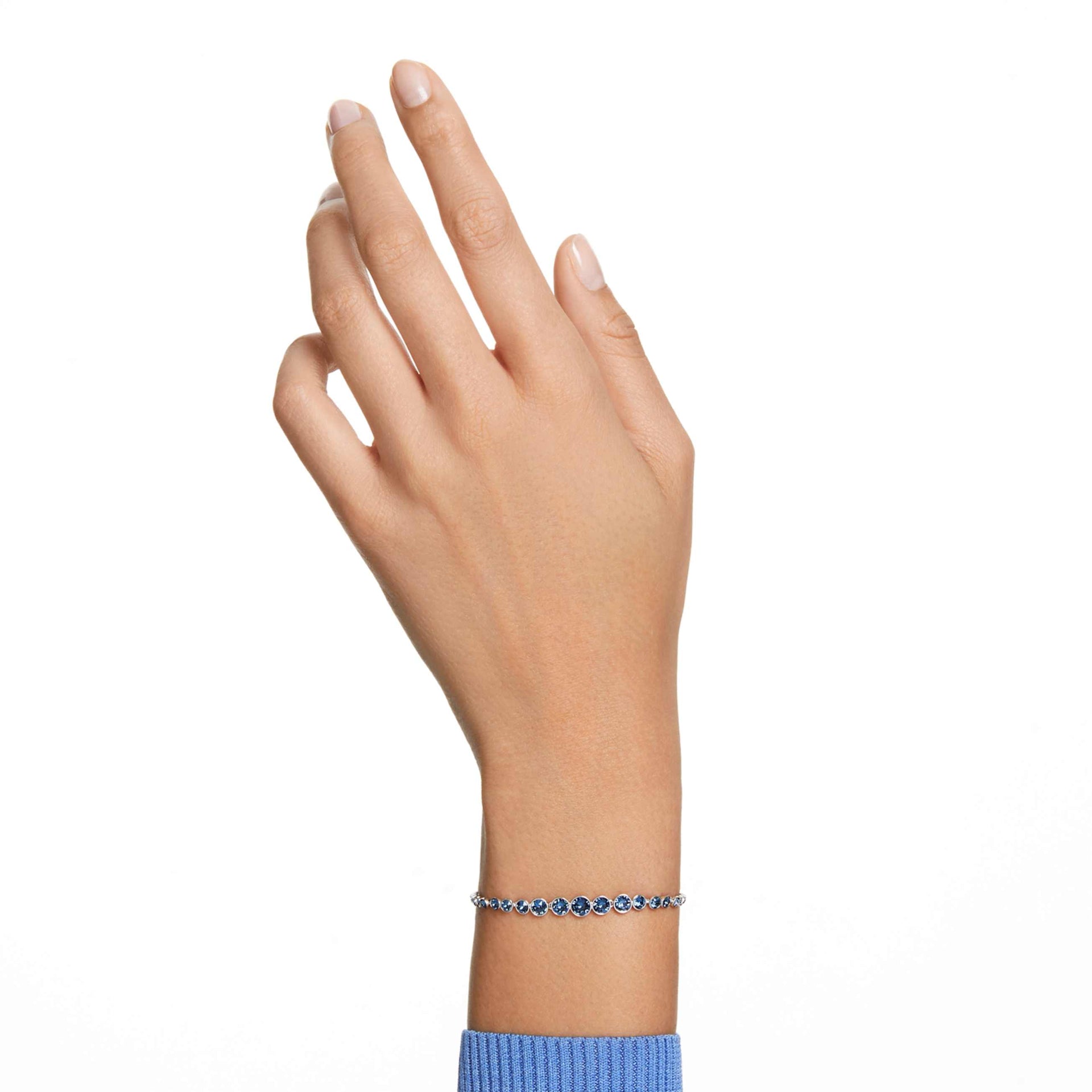IMBER EMILY BRACELET MIXED ROUND CUTS BLUE RHODIUM PLATED