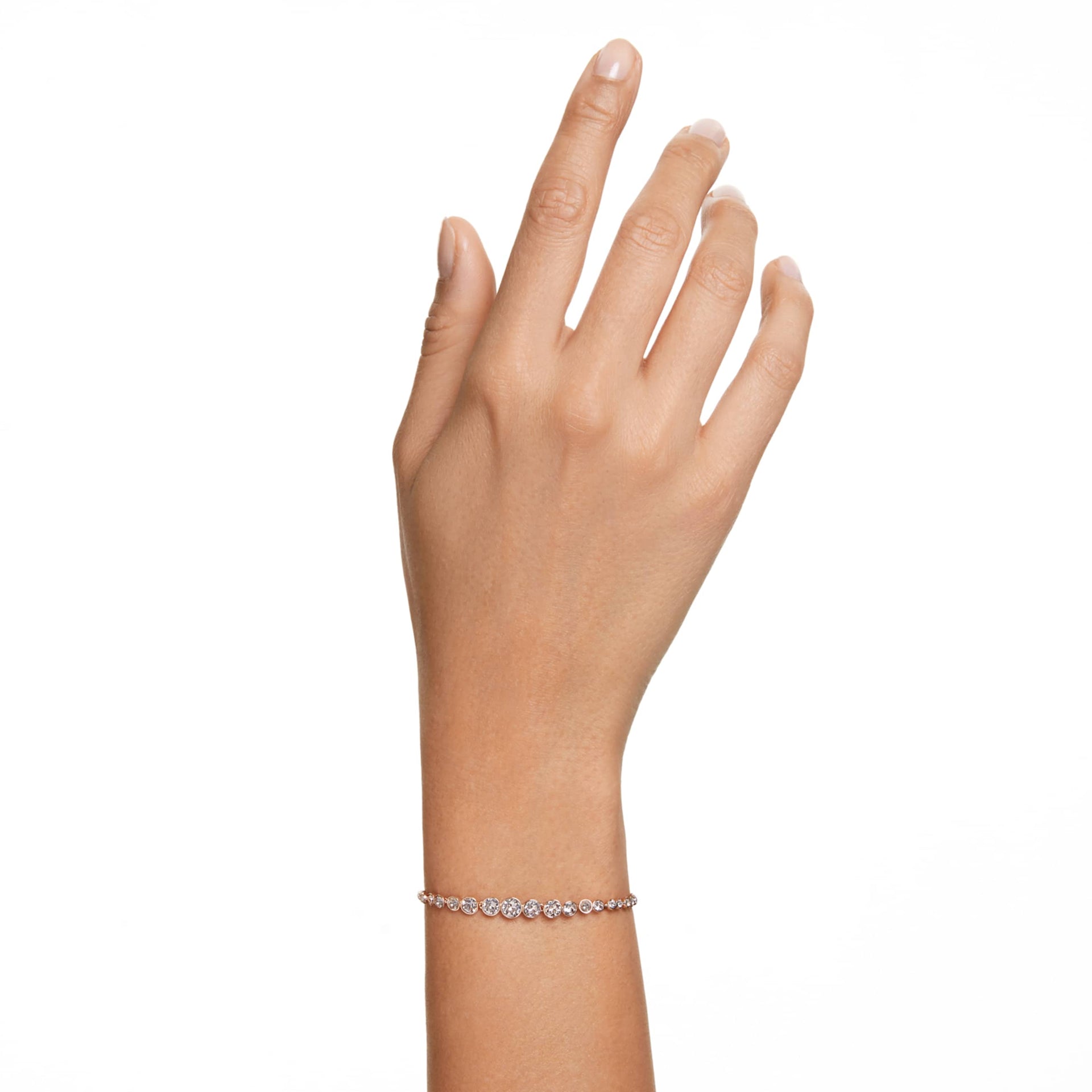 IMBER EMILY BRACELET MIXED ROUND CUTS PINK ROSE GOLD TONE PLATED