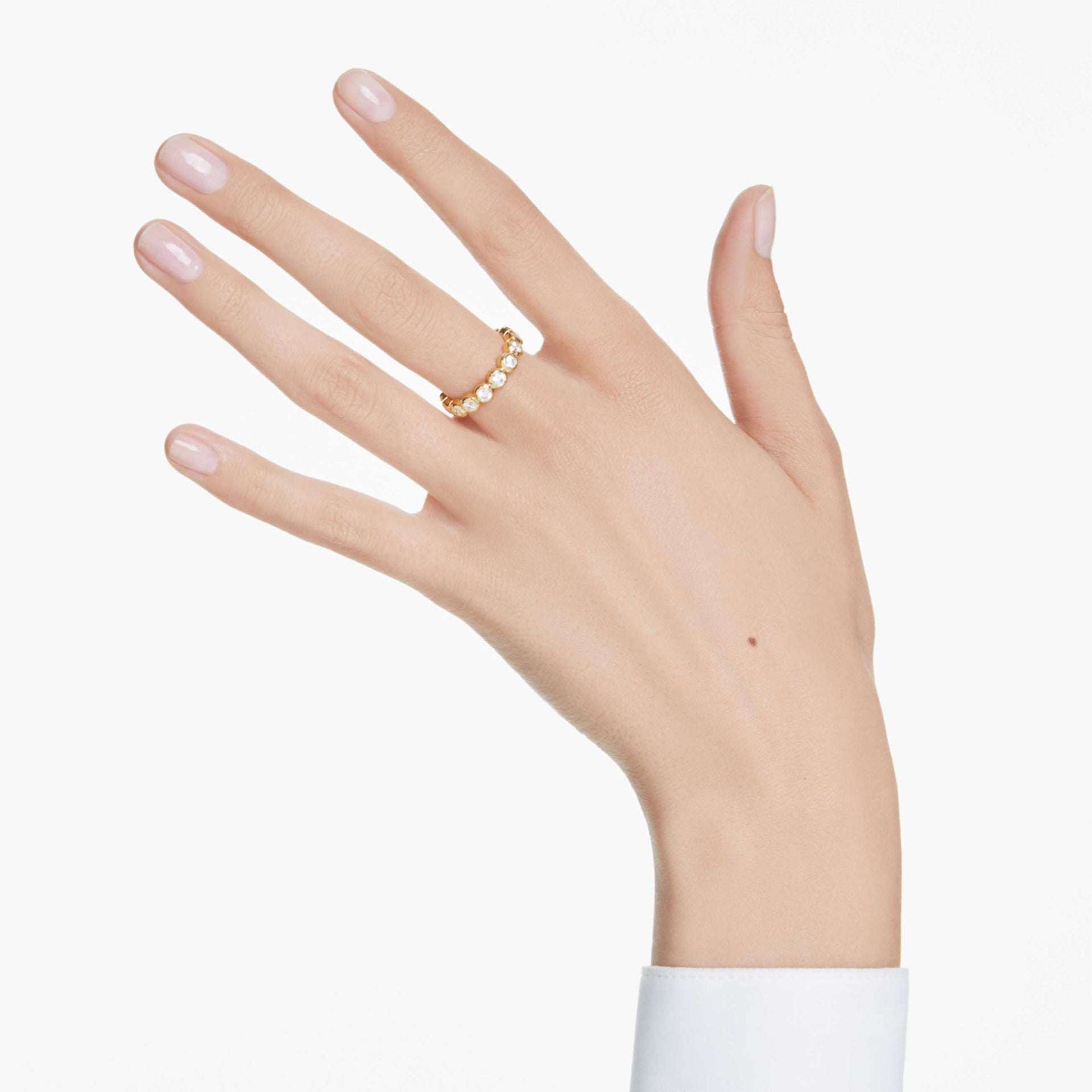 IMBER RING ROUND CUT WHITE GOLD TONE PLATED