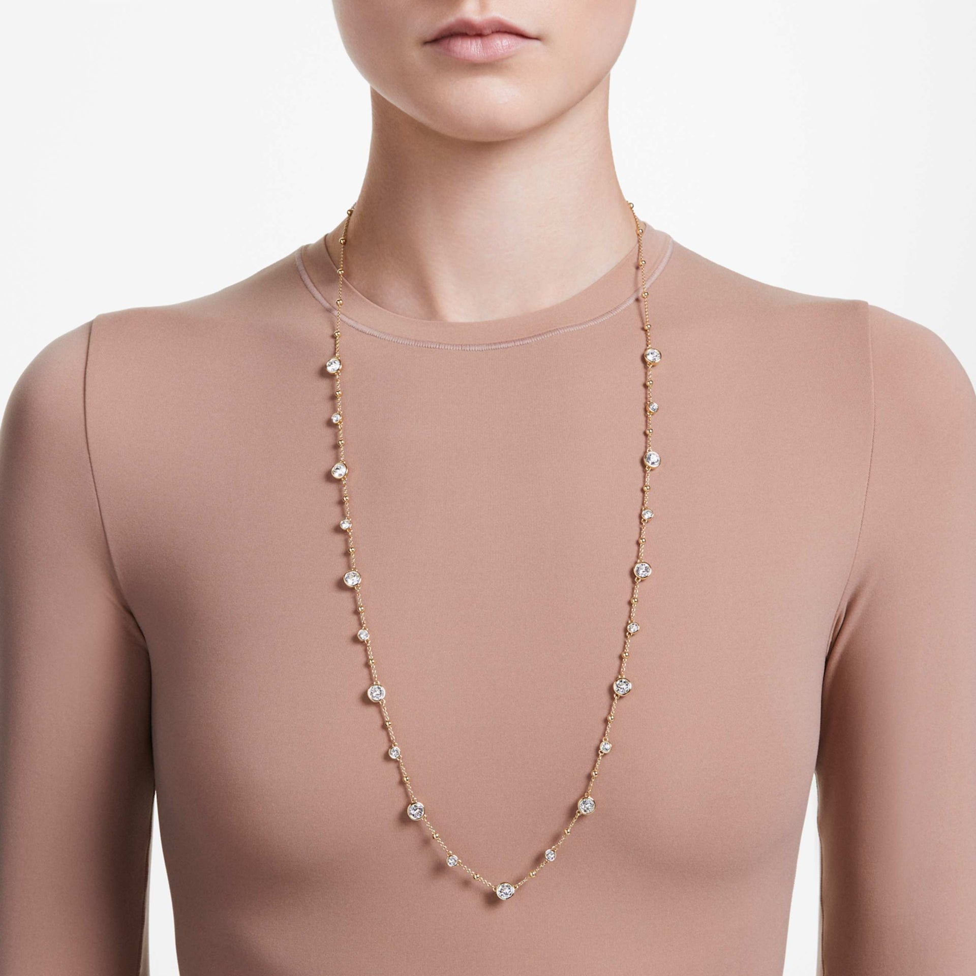 IMBER STRANDAGE ROUND CUT WHITE GOLD TONE PLATED