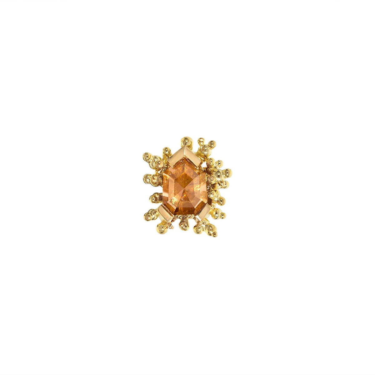 Cognac Diamond Ear Stud