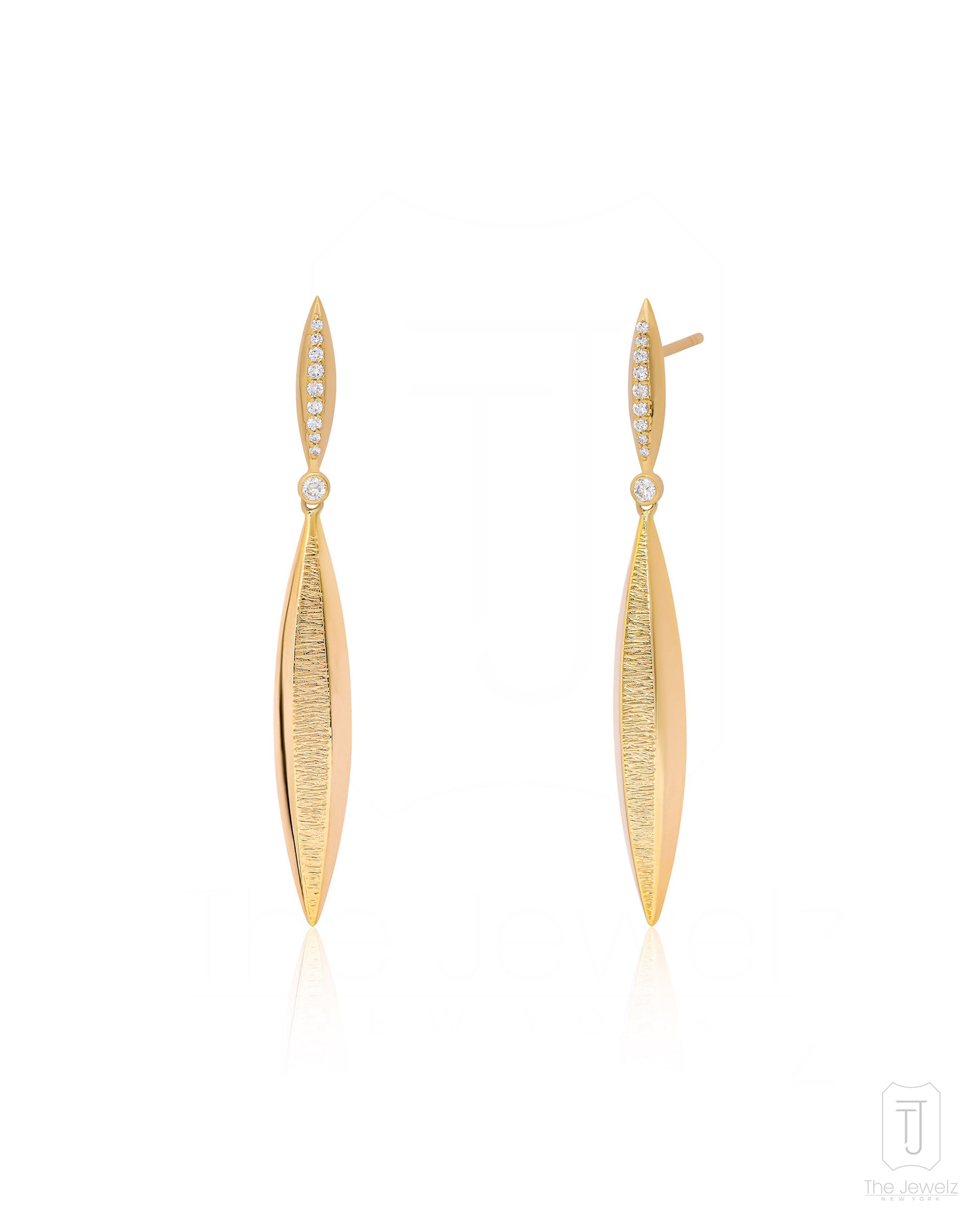14K Gold- Imperii Arc Lightweight Gold Dangler-Earrings For Women
