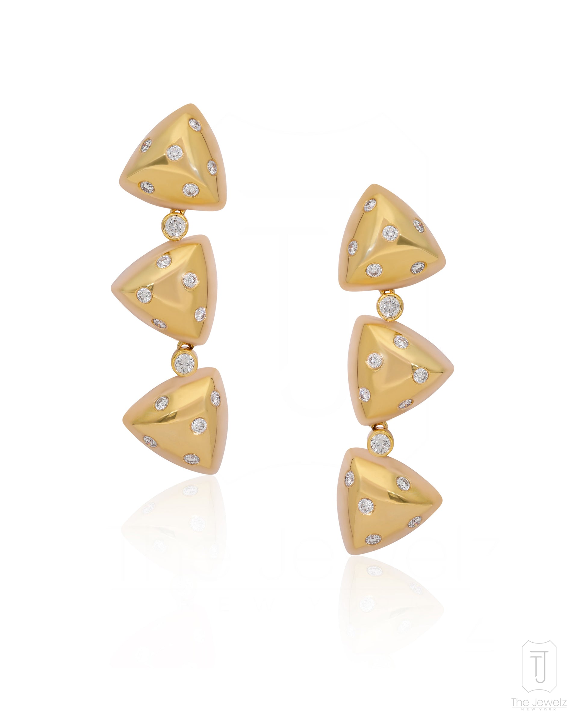 14K Gold Imperii Triad Danglers Earrings For Women Jewelry