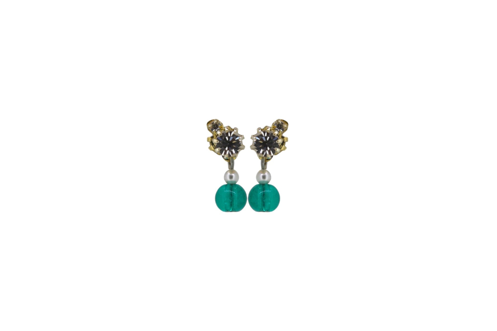 Indore Droplets Earrings In Green