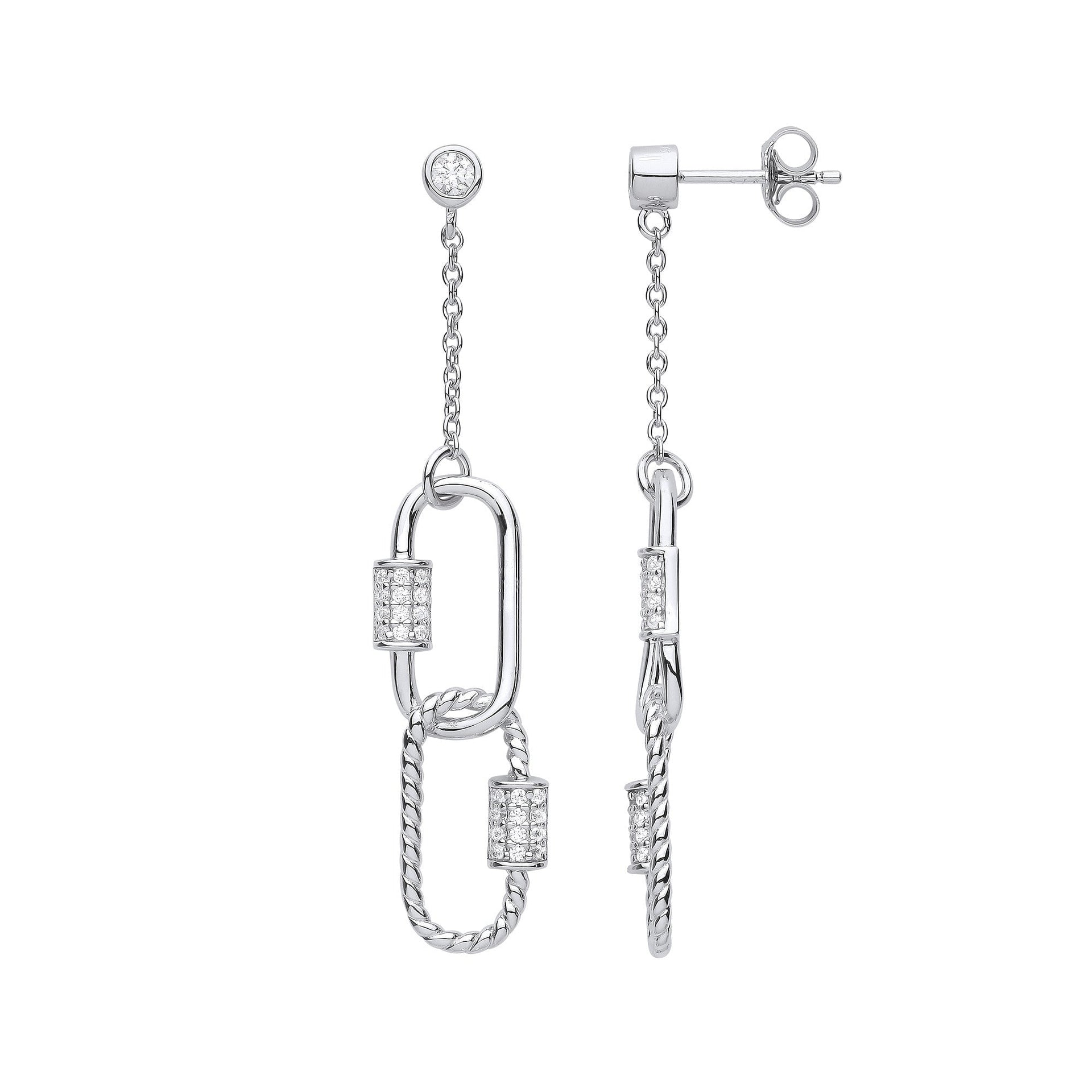 Industrial Glam Sterling Silver Drop Earrings