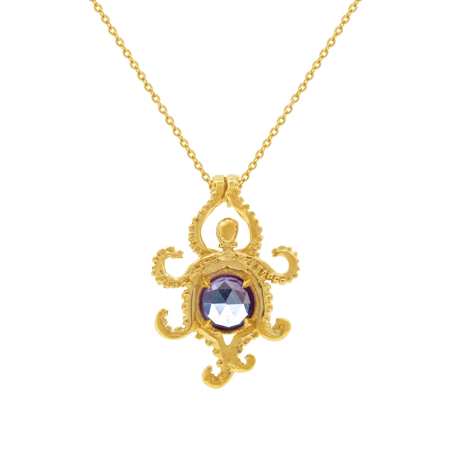 Octopus Alexandrite Necklace - Gold