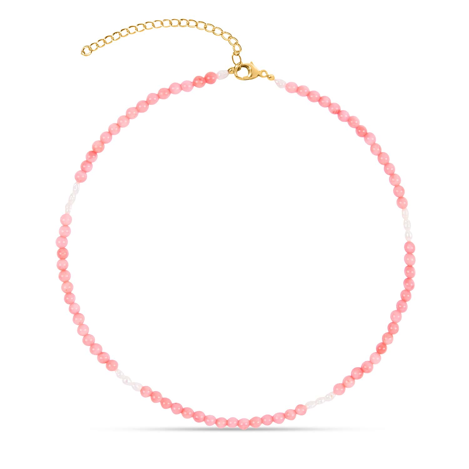 Ines Coral & Pearl Gemstone Necklace