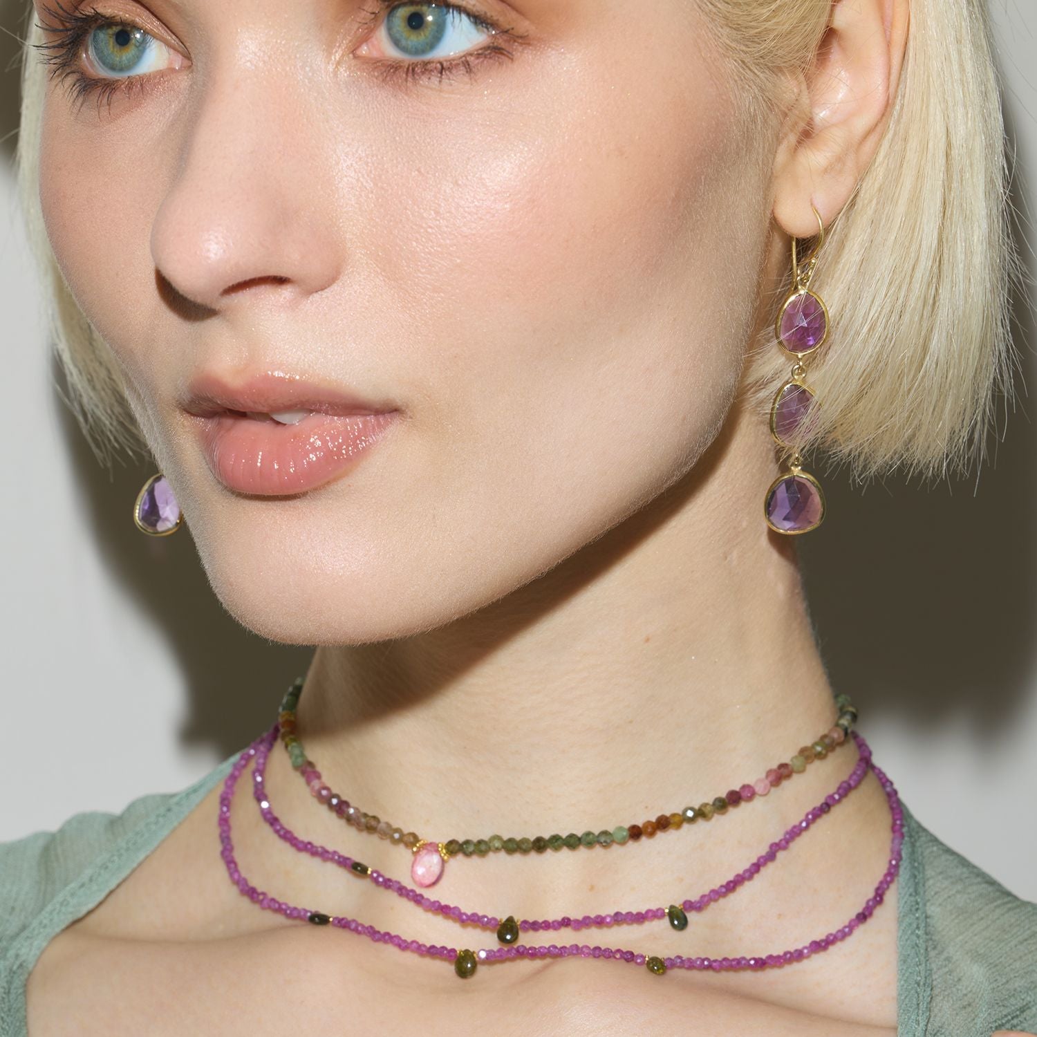 Ines Tourmaline Gold Necklace