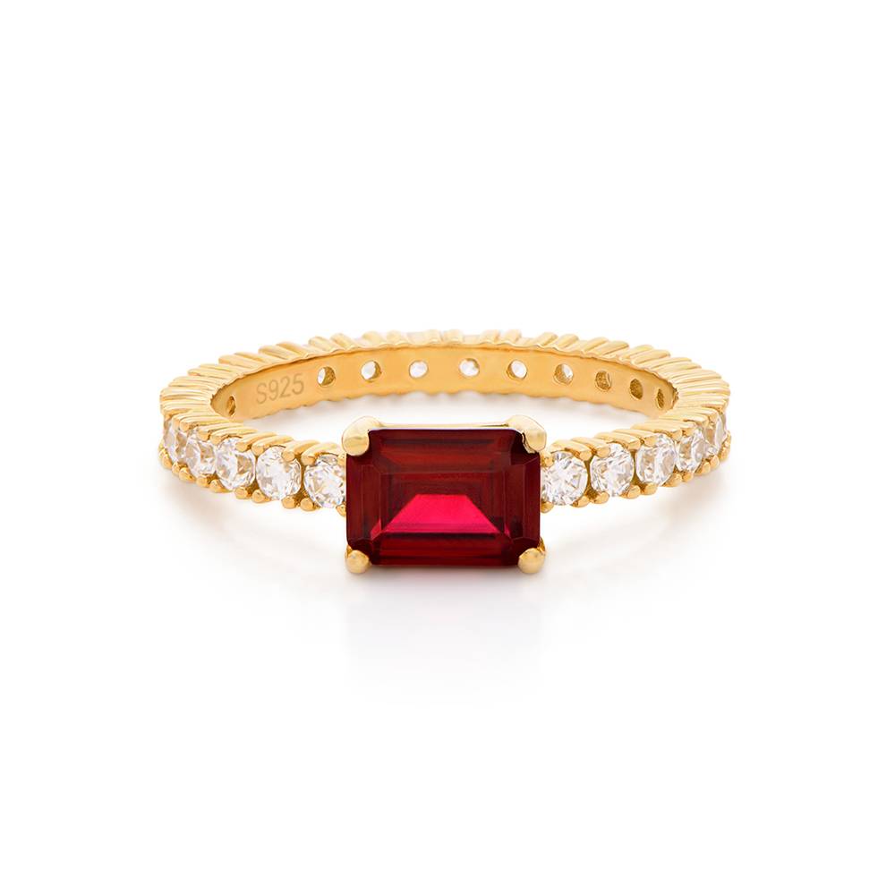 Infinite Radiance Ruby Emerald Cut Ring in Vermeil