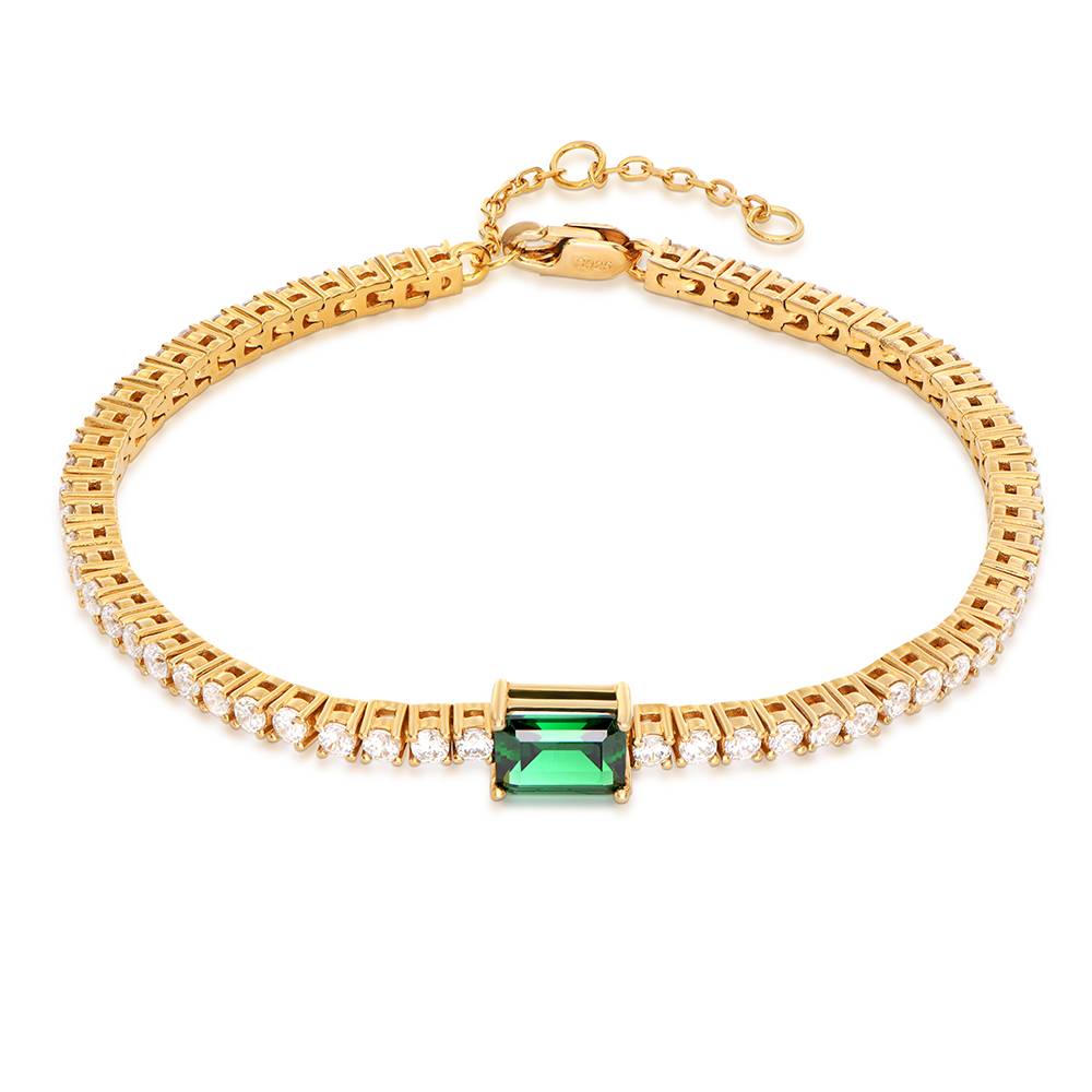 Infinite Radiance Green Emerald Cut Tennis Bracelet in Vermeil