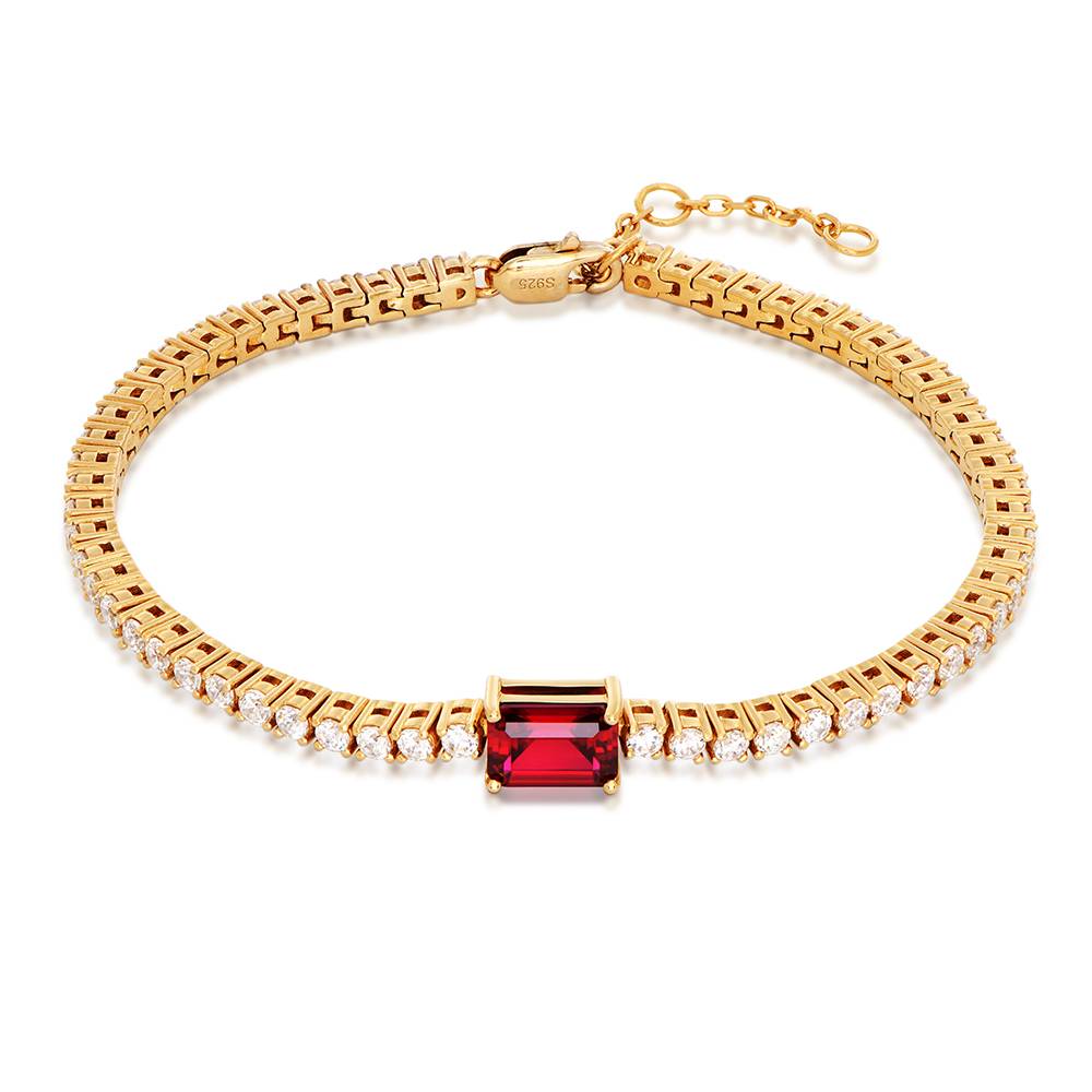 Infinite Radiance Ruby Emerald Cut Tennis Bracelet in Vermeil