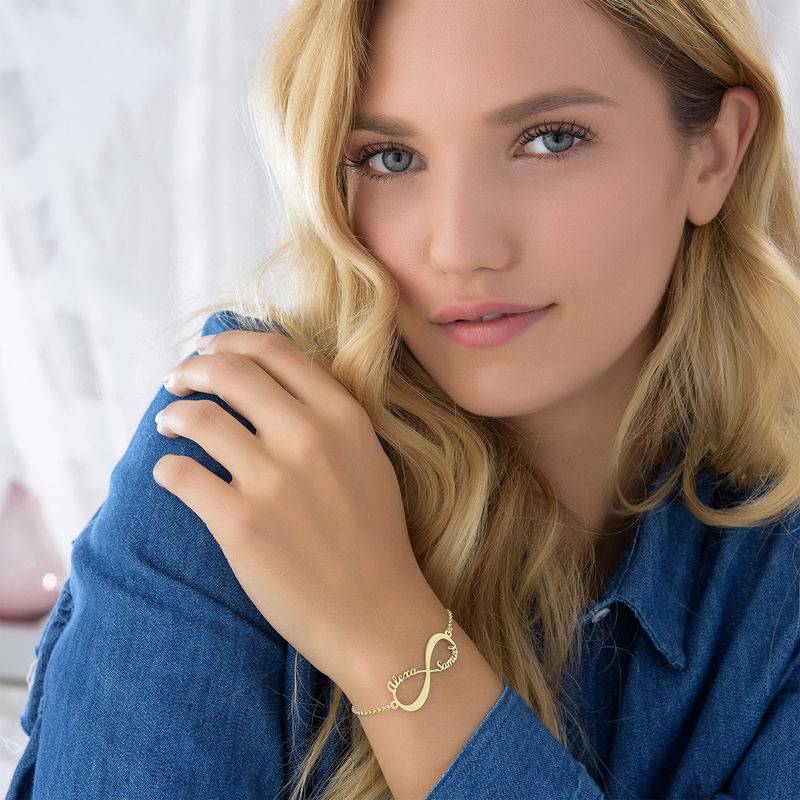 Personalized Infinity Name Bracelet in Gold Plating