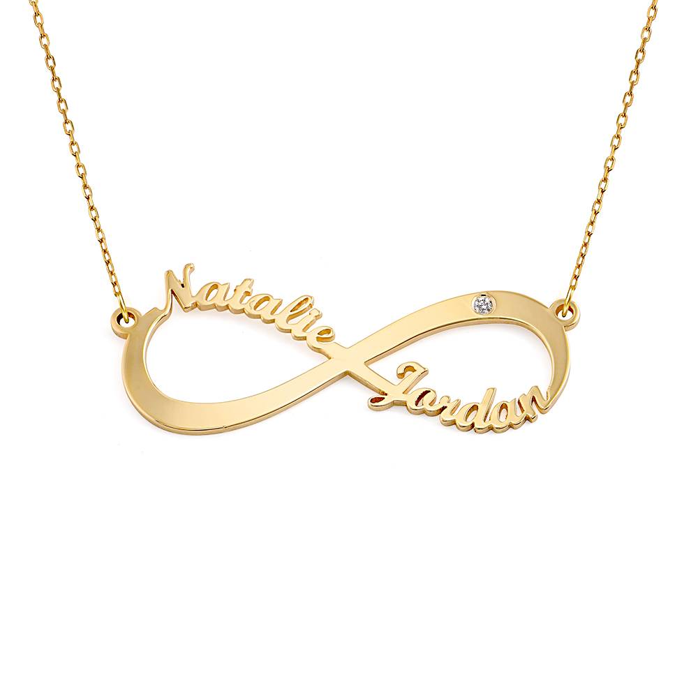 Infinity Name in 10K Yellow Gold Necklace with Diamond