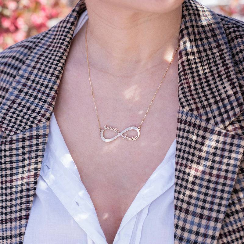 Infinity Name in 10K Yellow Gold Necklace with Diamond