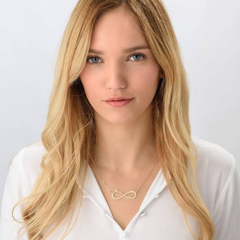 Infinity Name Necklace with Diamond in Gold Plating