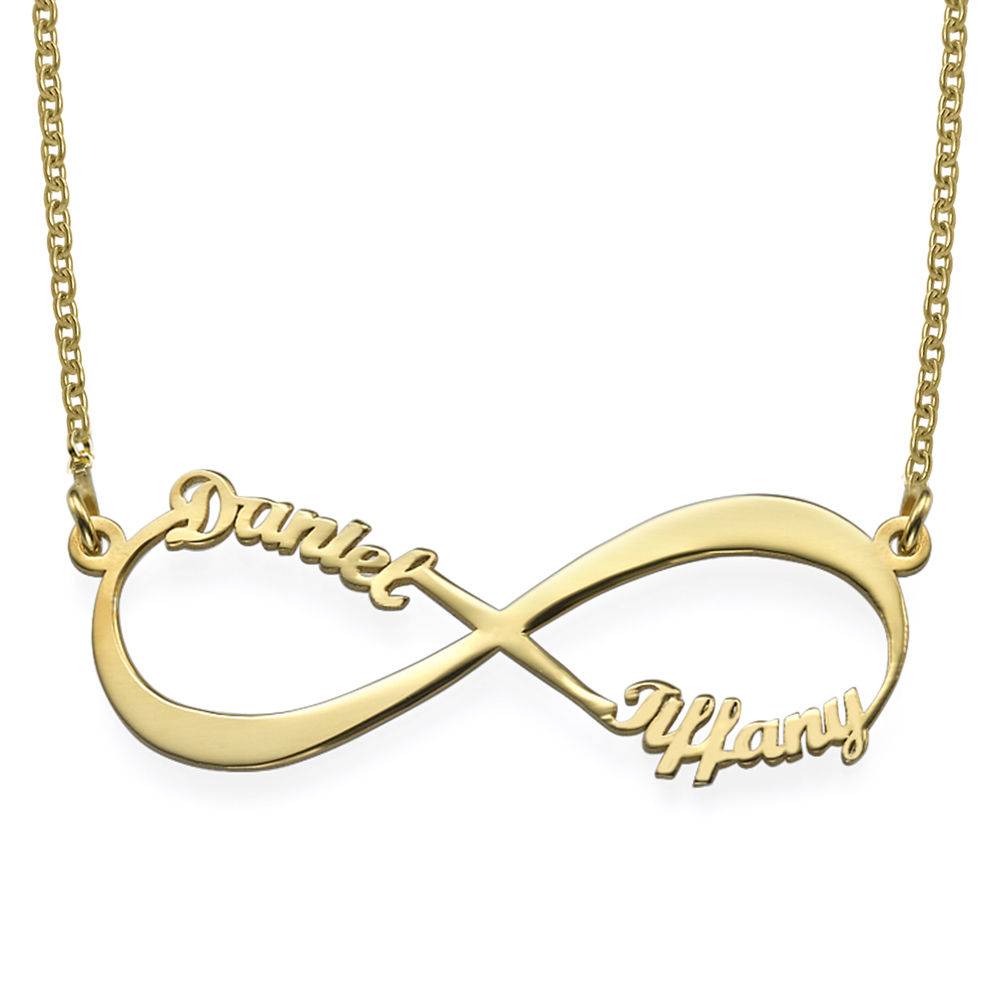 Infinity Name Necklace in Gold Plating - Anniversary Gifts for Her - Mother and Child Necklace - Mom Necklace - Gifts for Her