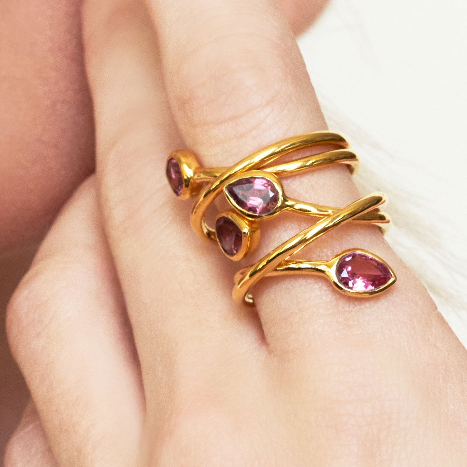 Infinity Pink Tourmaline Ring