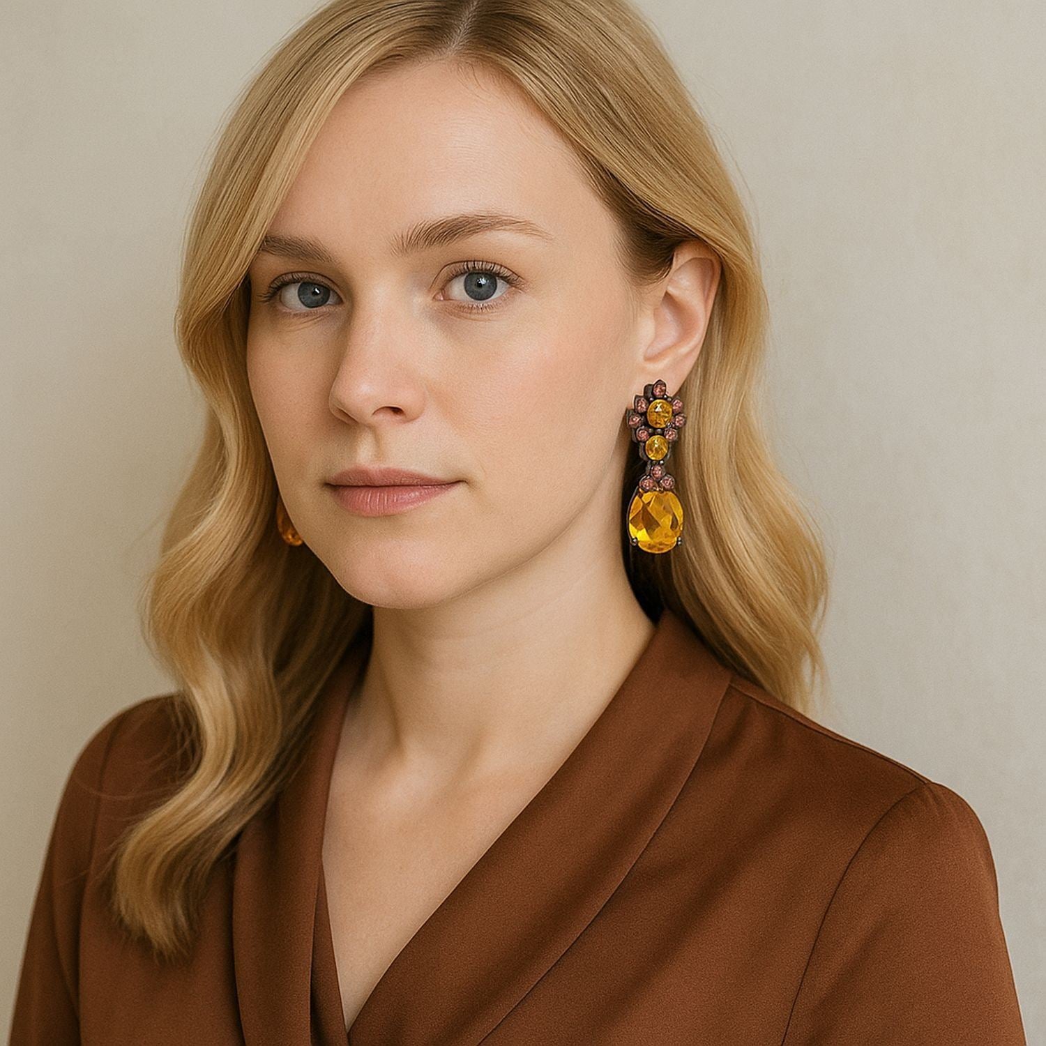 Ingrid Topaz Crystal & Cubic Zirconium Drop Pierced Earrings