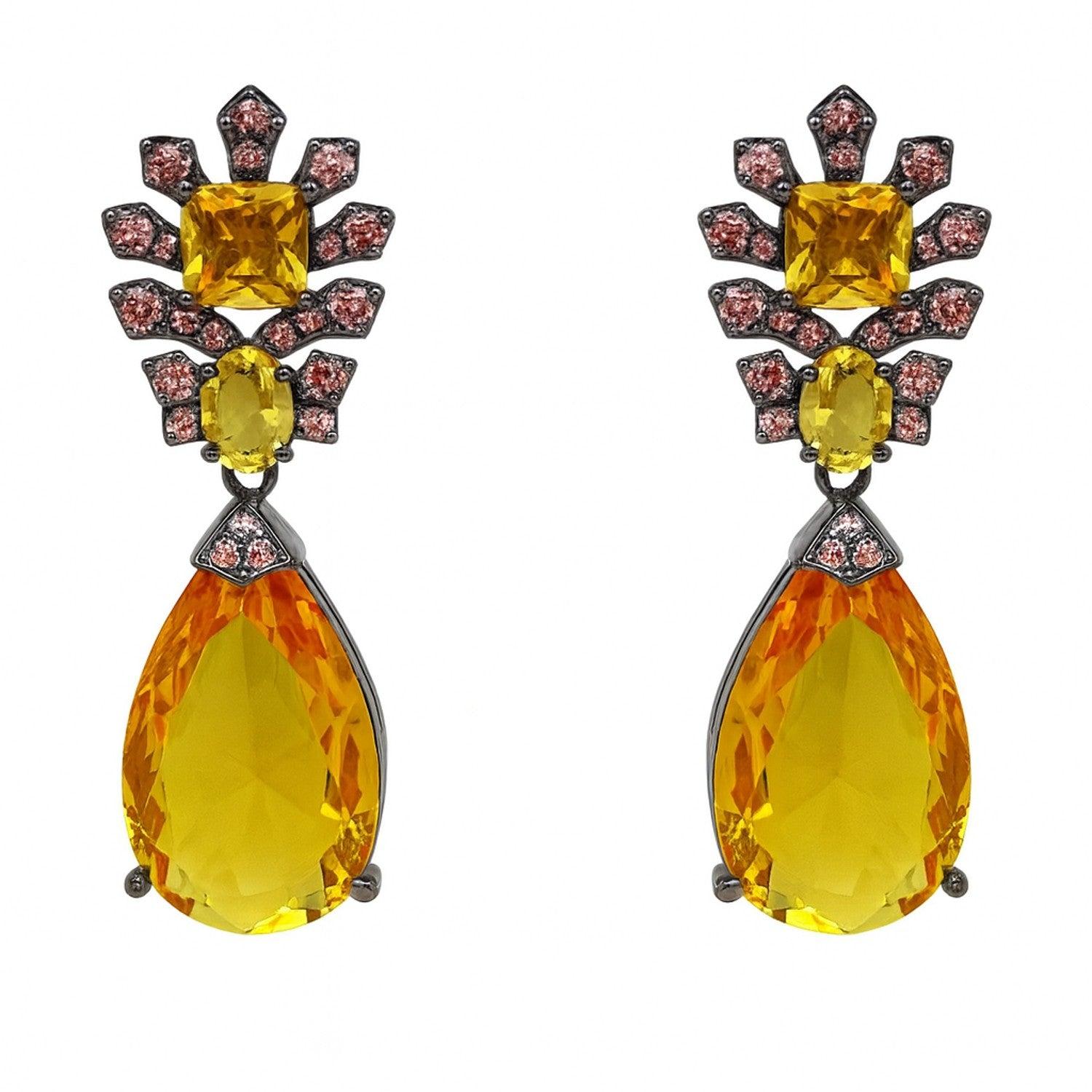 Ingrid Topaz Crystal & Cubic Zirconium Drop Pierced Earrings