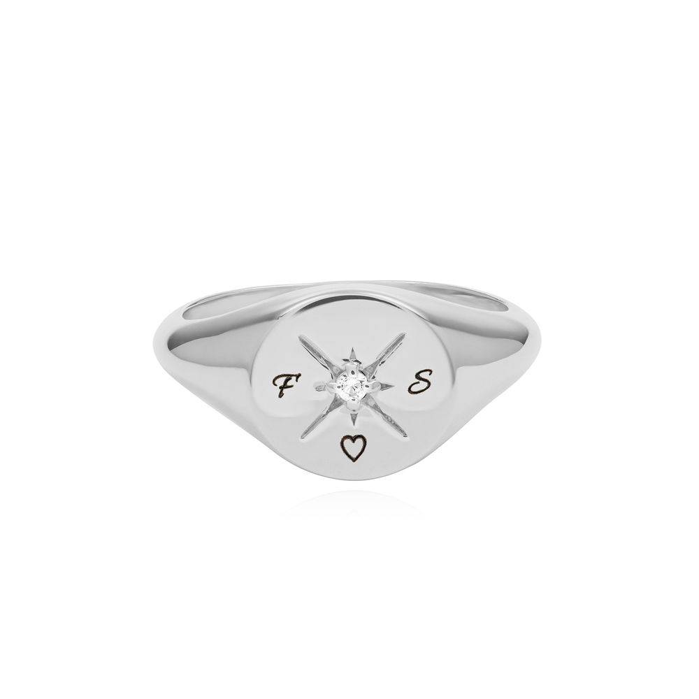 Kate Compass Ring with Cubic Zirconia in Sterling Silver