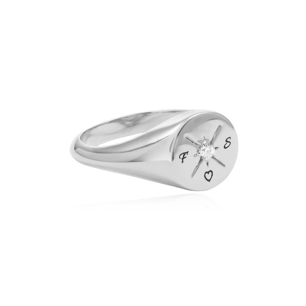 Kate Compass Ring with Cubic Zirconia in Sterling Silver