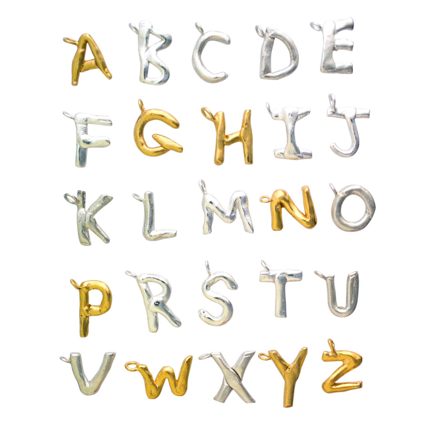 Initial Necklace Silver A-Z