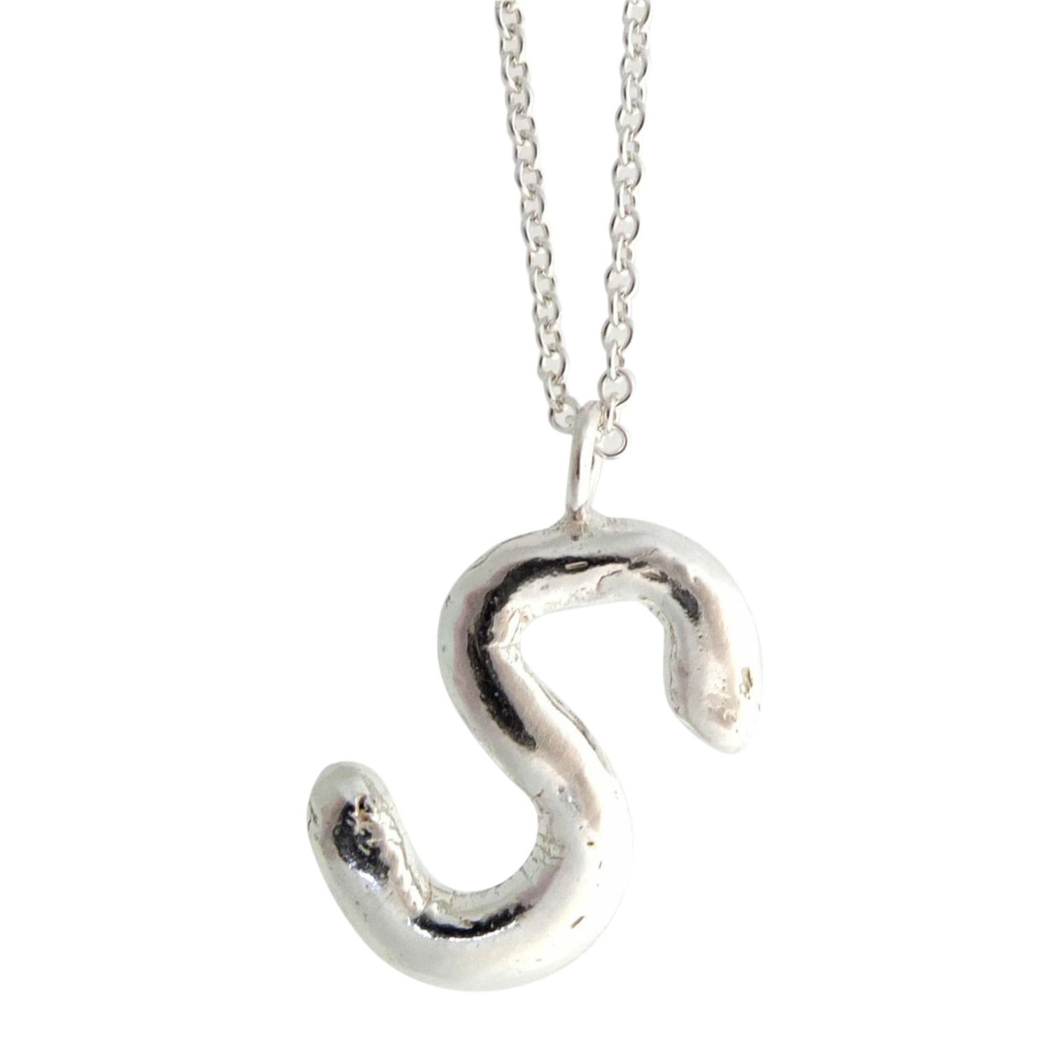 Initial Necklace Silver A-Z