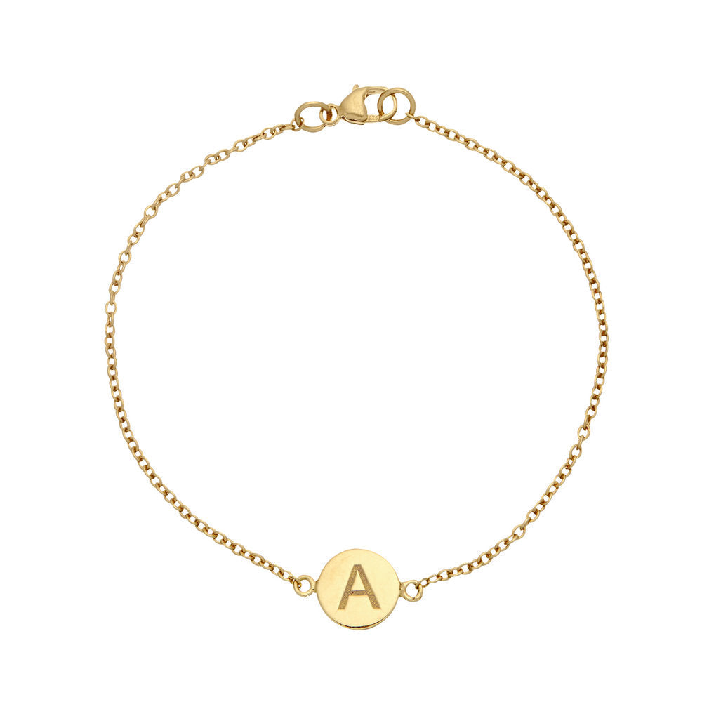 Gold Personalised Disc Bracelet