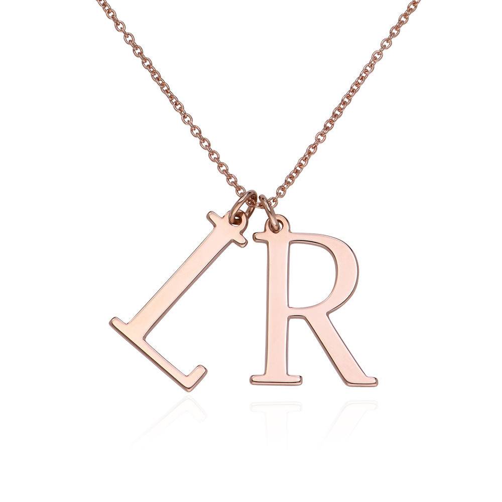 Initials Necklace in 18K Rose Gold Plating
