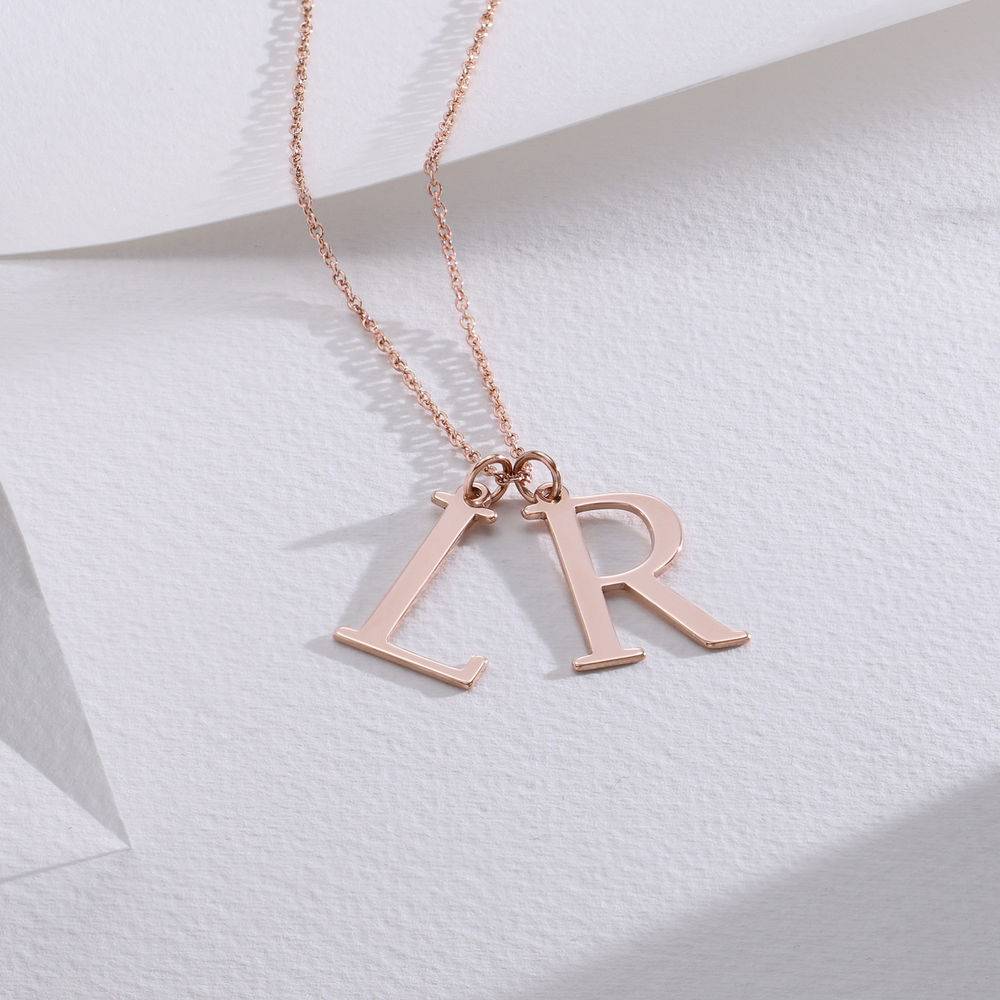 Initials Necklace in 18K Rose Gold Plating