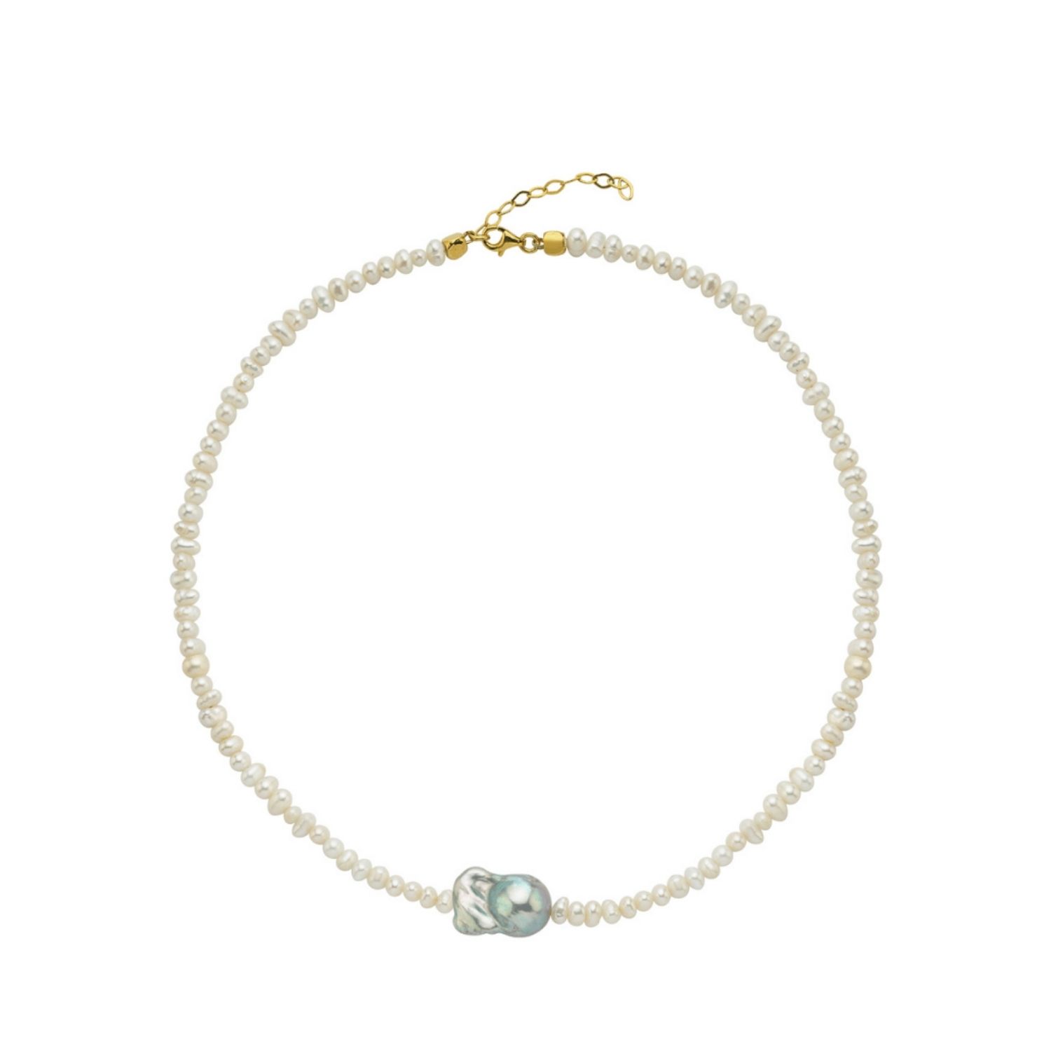 Inka Gray Baroque Pearl Necklace
