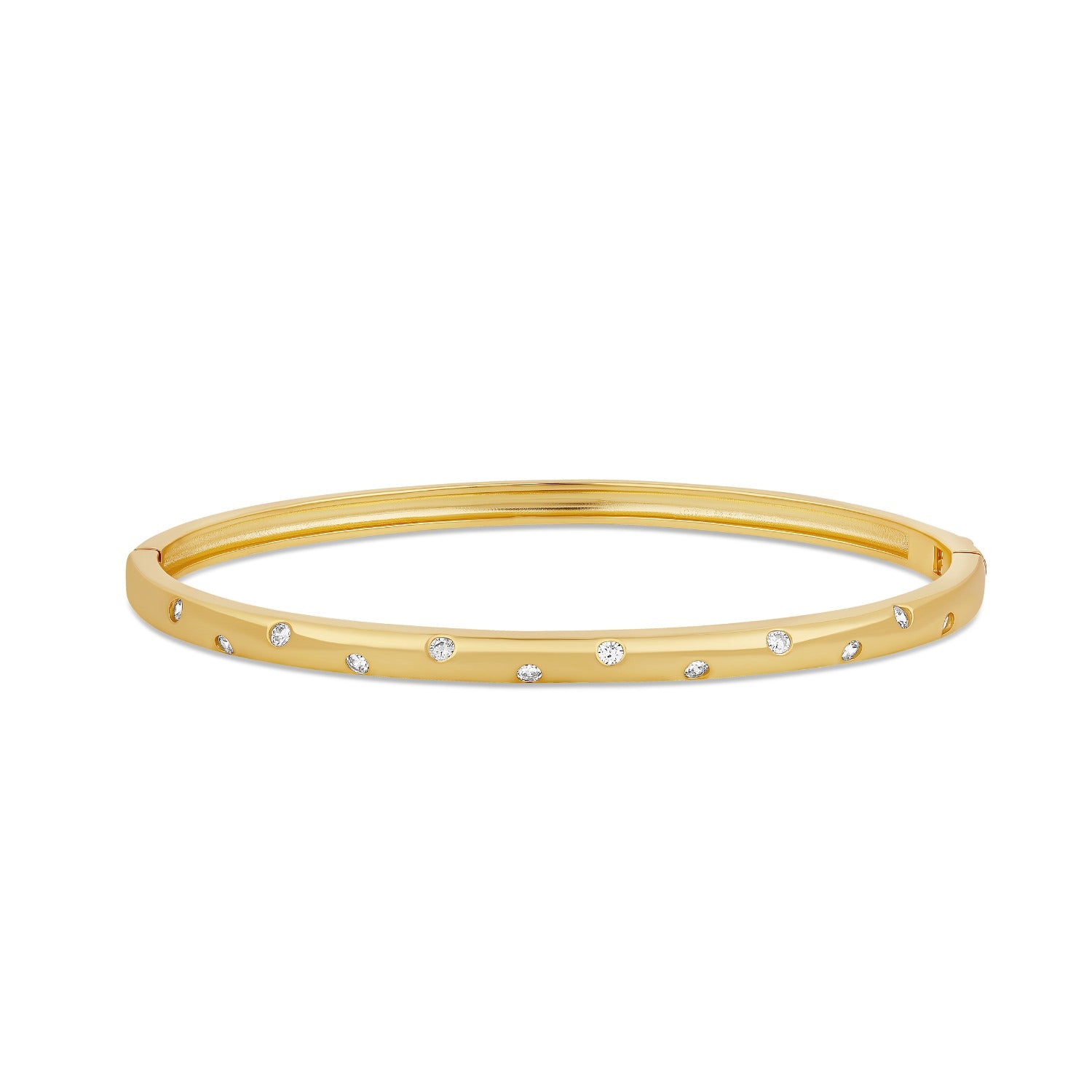 Inlay Stone Bangle - Gold