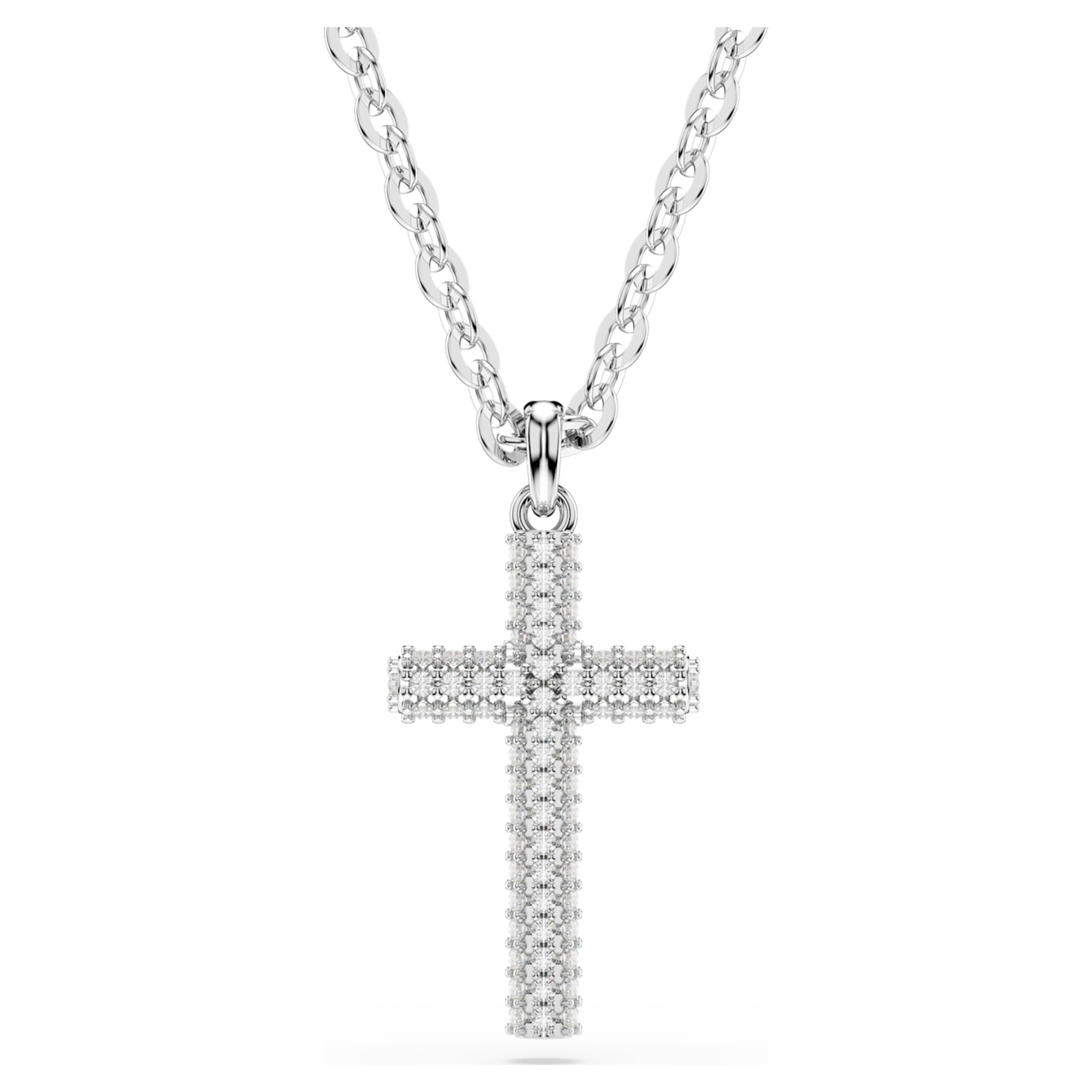 INSIGNE PENDANT PAVE CROSS WHITE RHODIUM PLATED